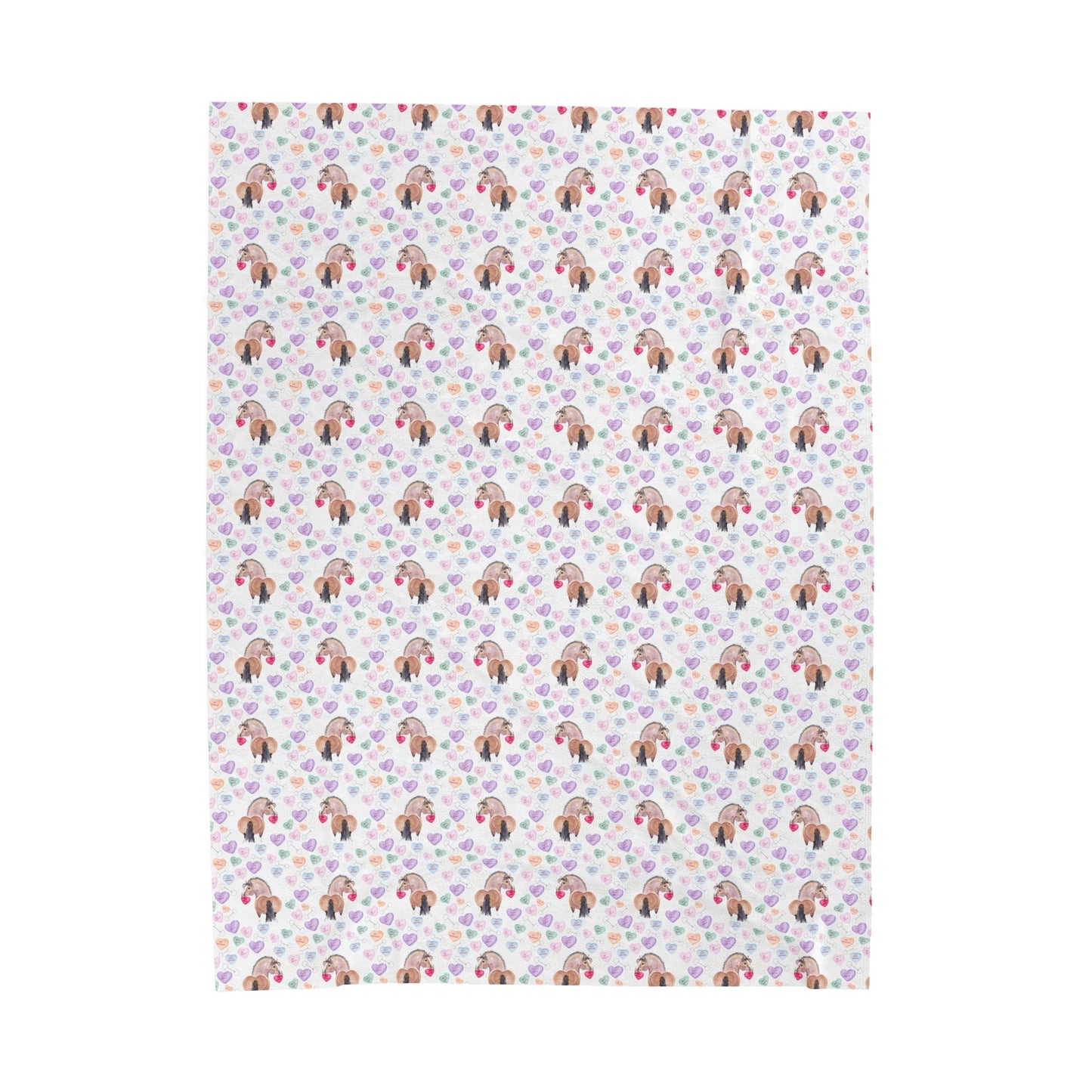 Plush Blanket - Adorable Pony Be Mine Valentine Design
