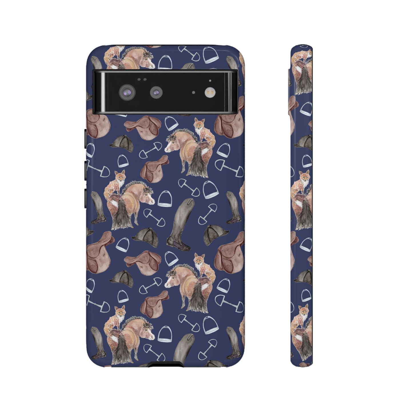 Adorable Little Pony and Fox in Navy Tough Phone Case