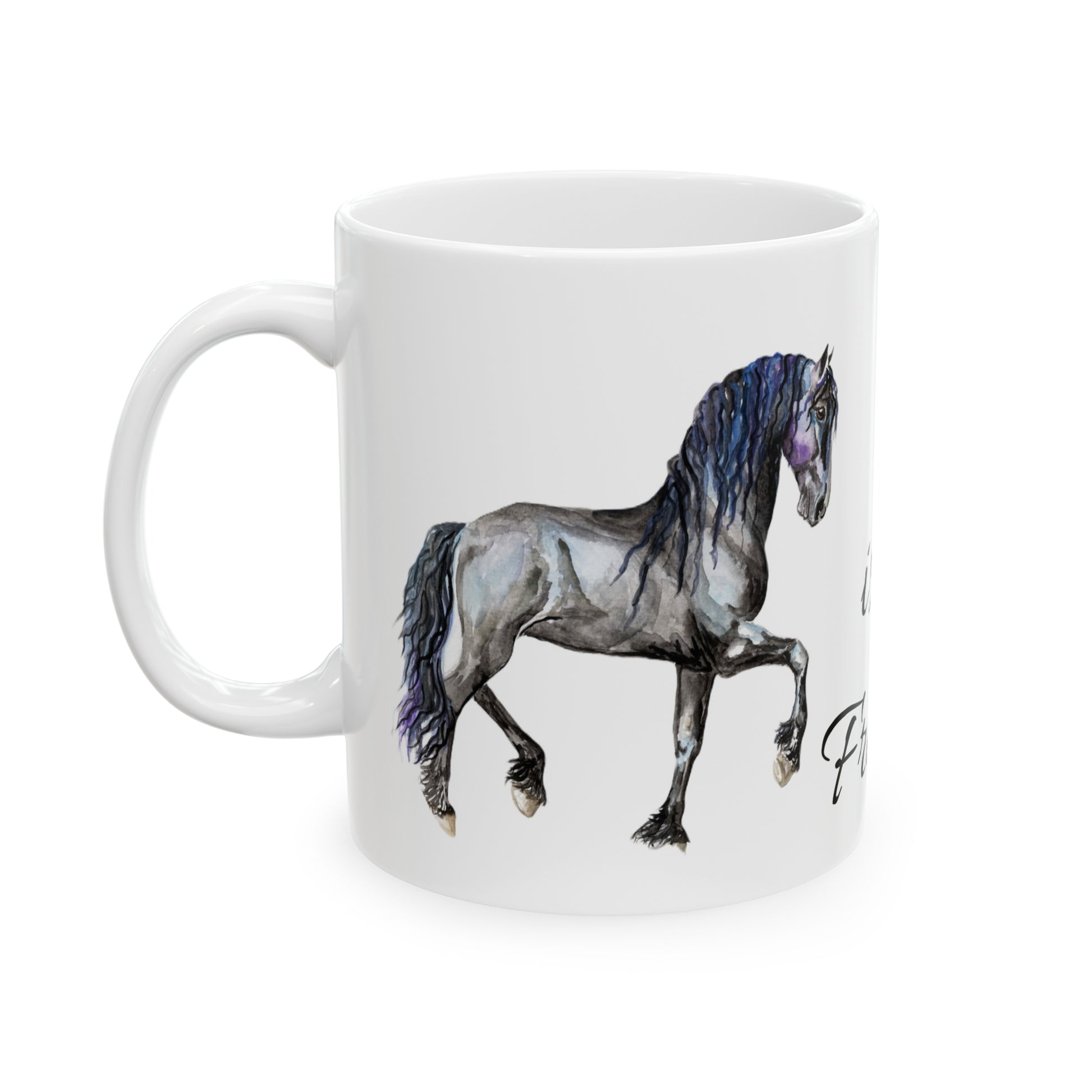 F is for Friesian Ceramic Mug, 11oz - SonaEquestrian