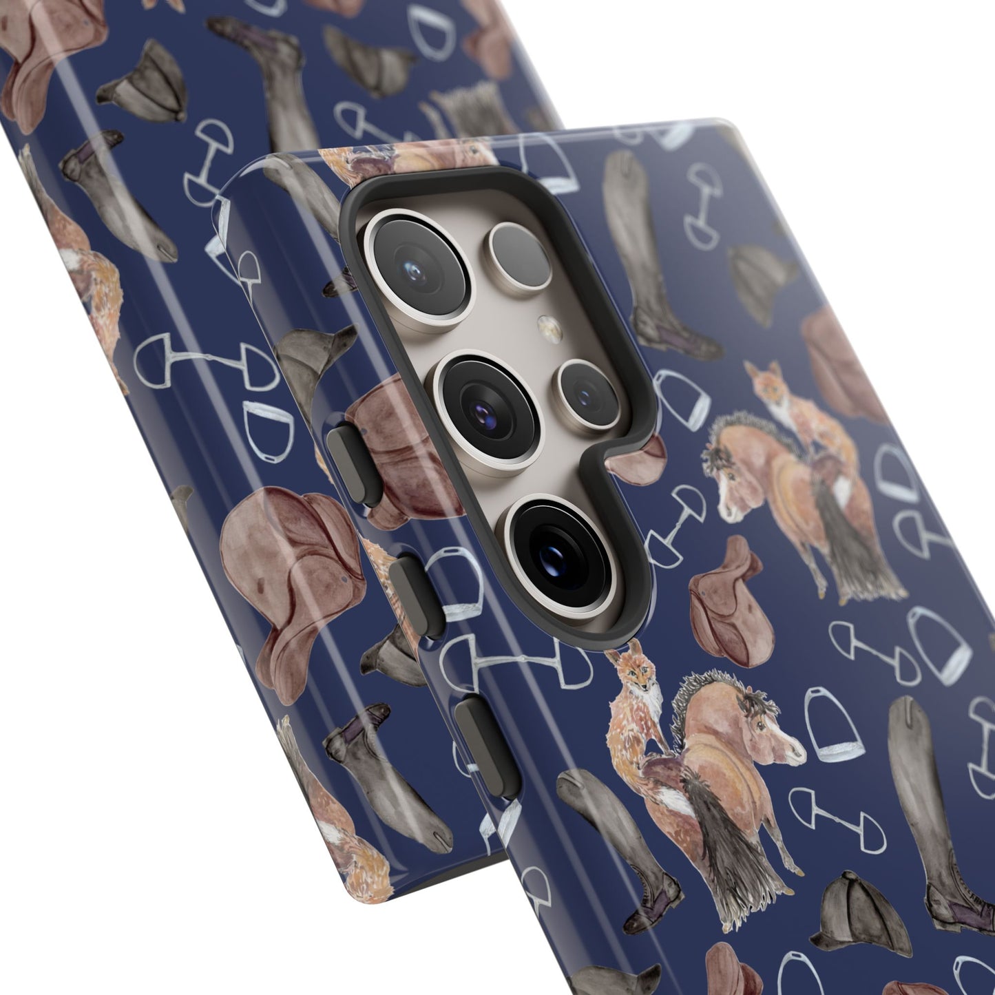 Adorable Little Pony and Fox in Navy Tough Phone Case