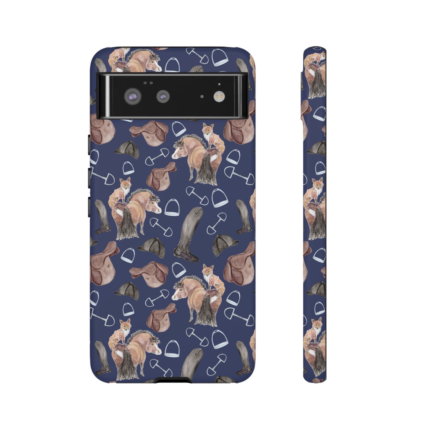 Adorable Little Pony and Fox in Navy Tough Phone Case