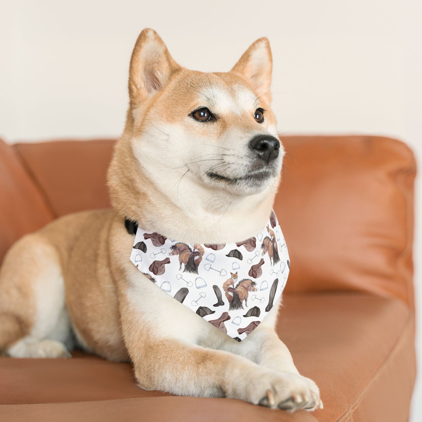 Adorable Fox and pony print Pet Bandana Collar