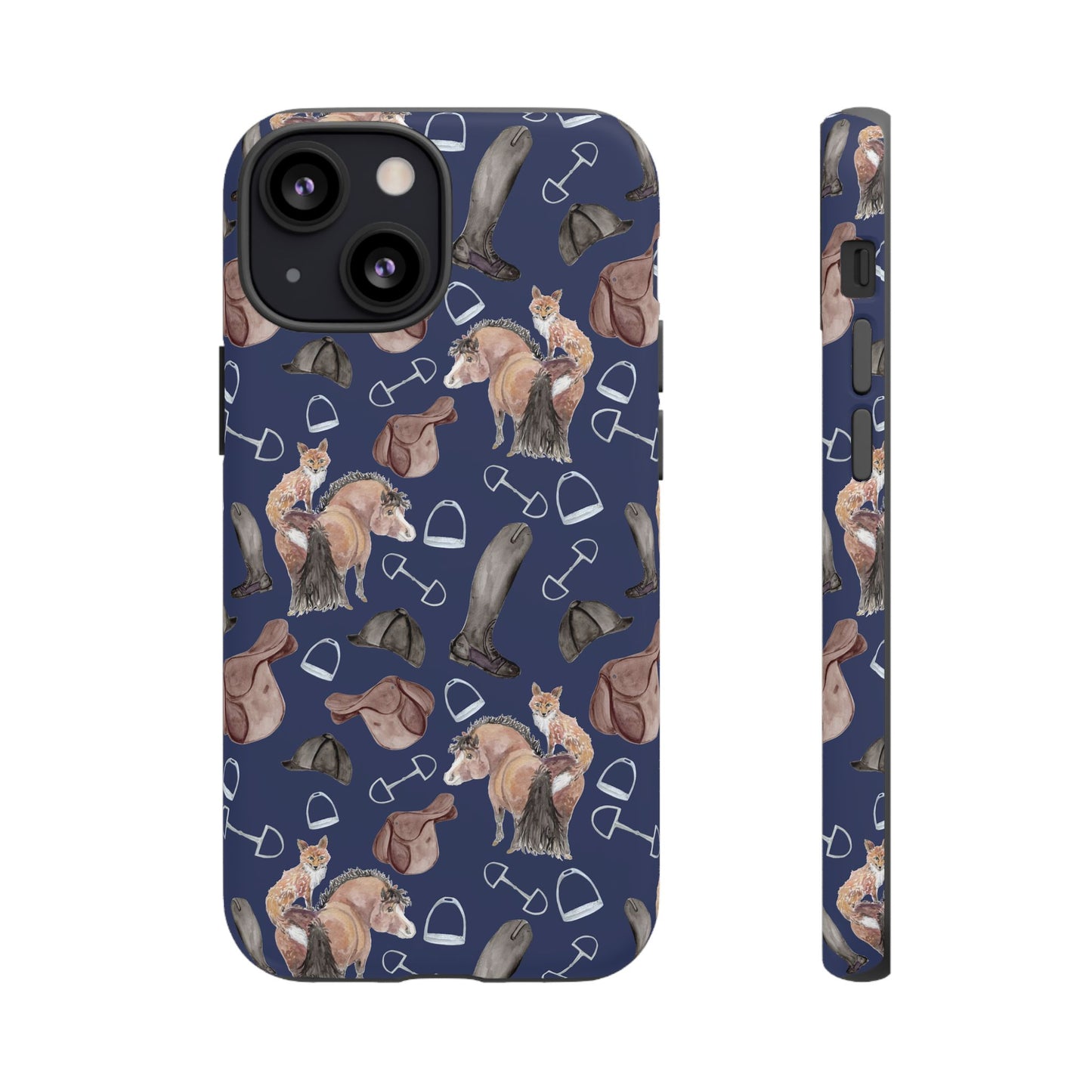 Adorable Little Pony and Fox in Navy Tough Phone Case
