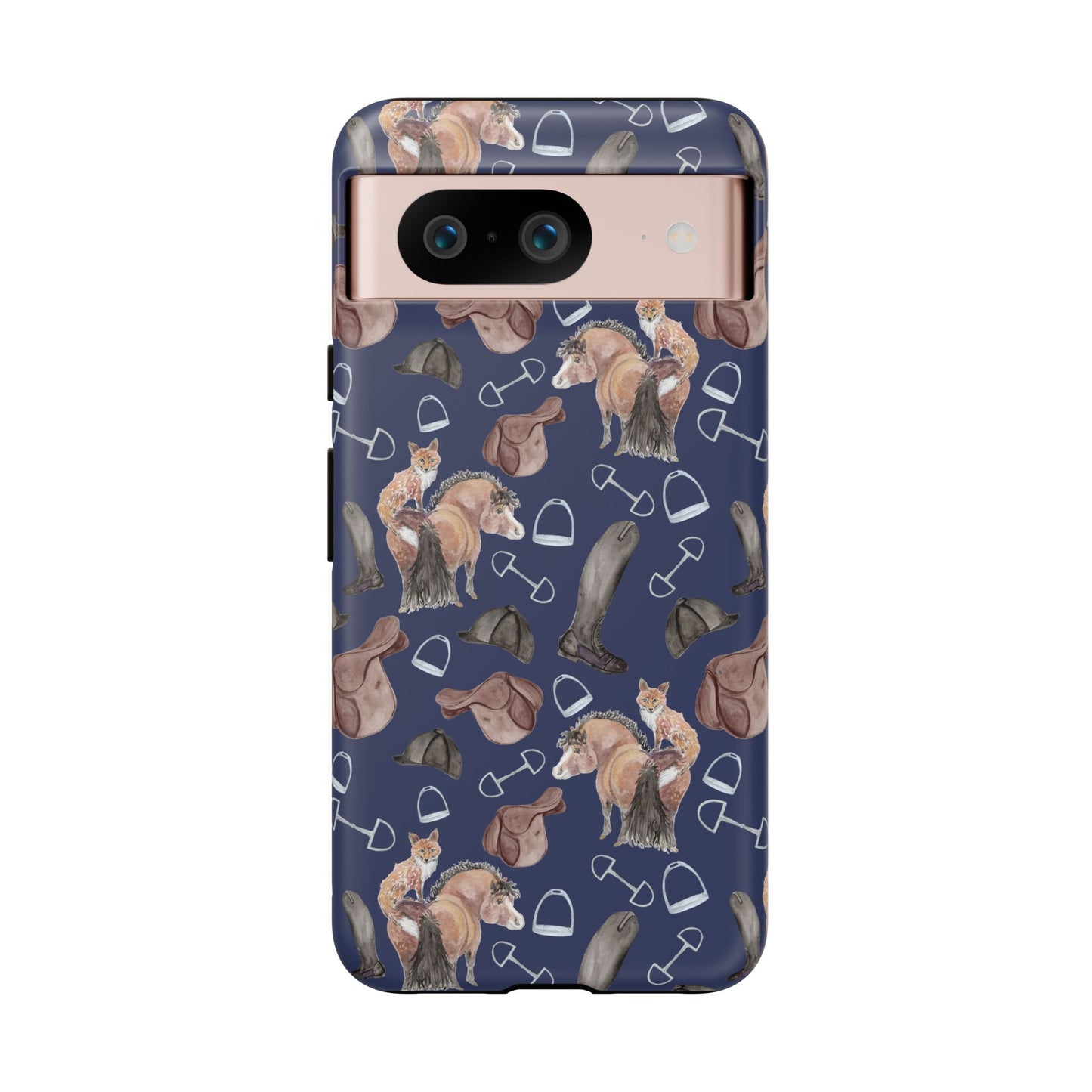 Adorable Little Pony and Fox in Navy Tough Phone Case