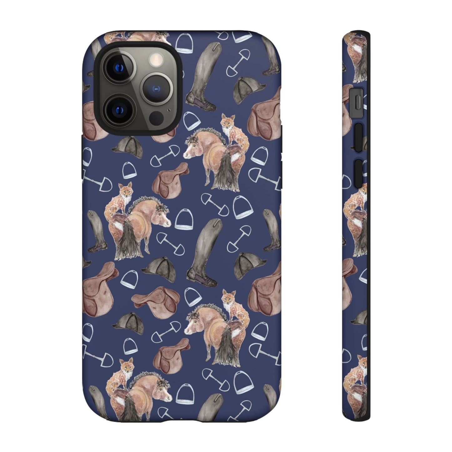 Adorable Little Pony and Fox in Navy Tough Phone Case
