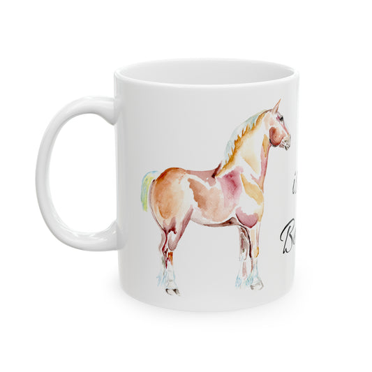 B is for Belgian Ceramic Mug, 11oz - SonaEquestrian