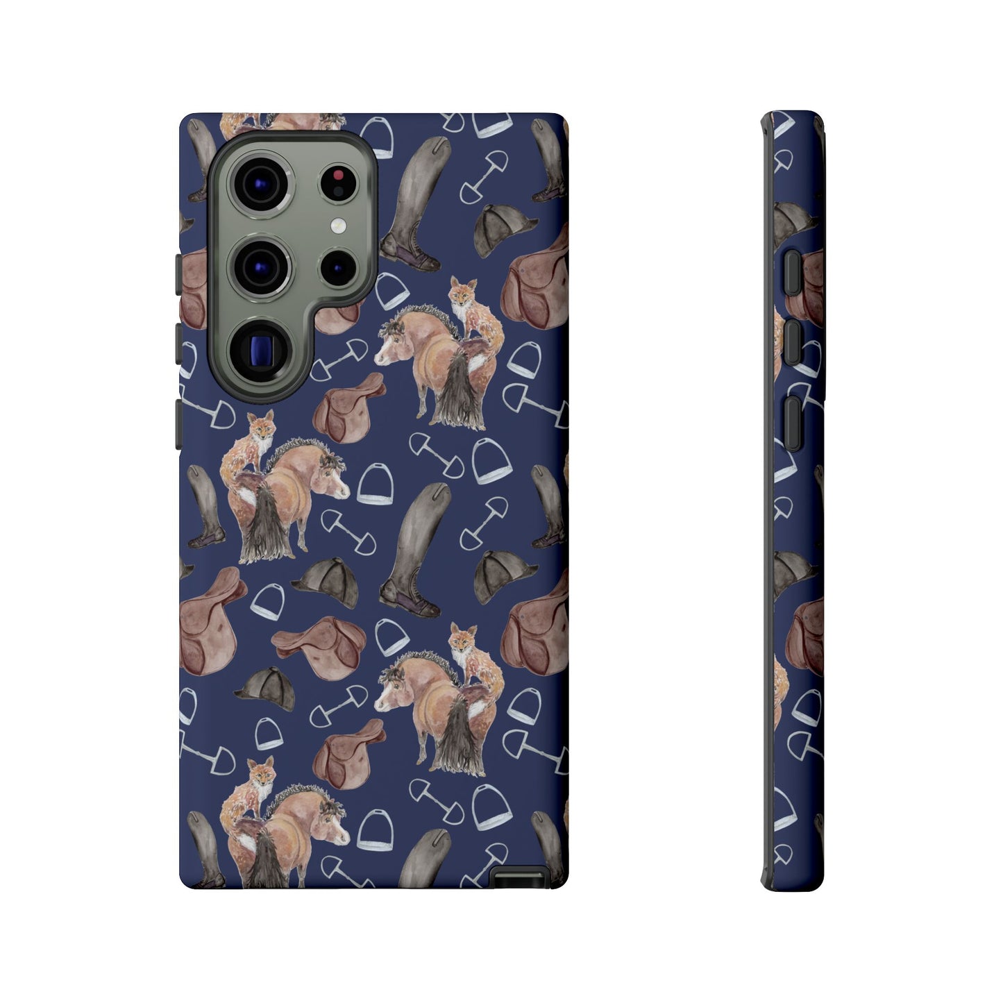 Adorable Little Pony and Fox in Navy Tough Phone Case