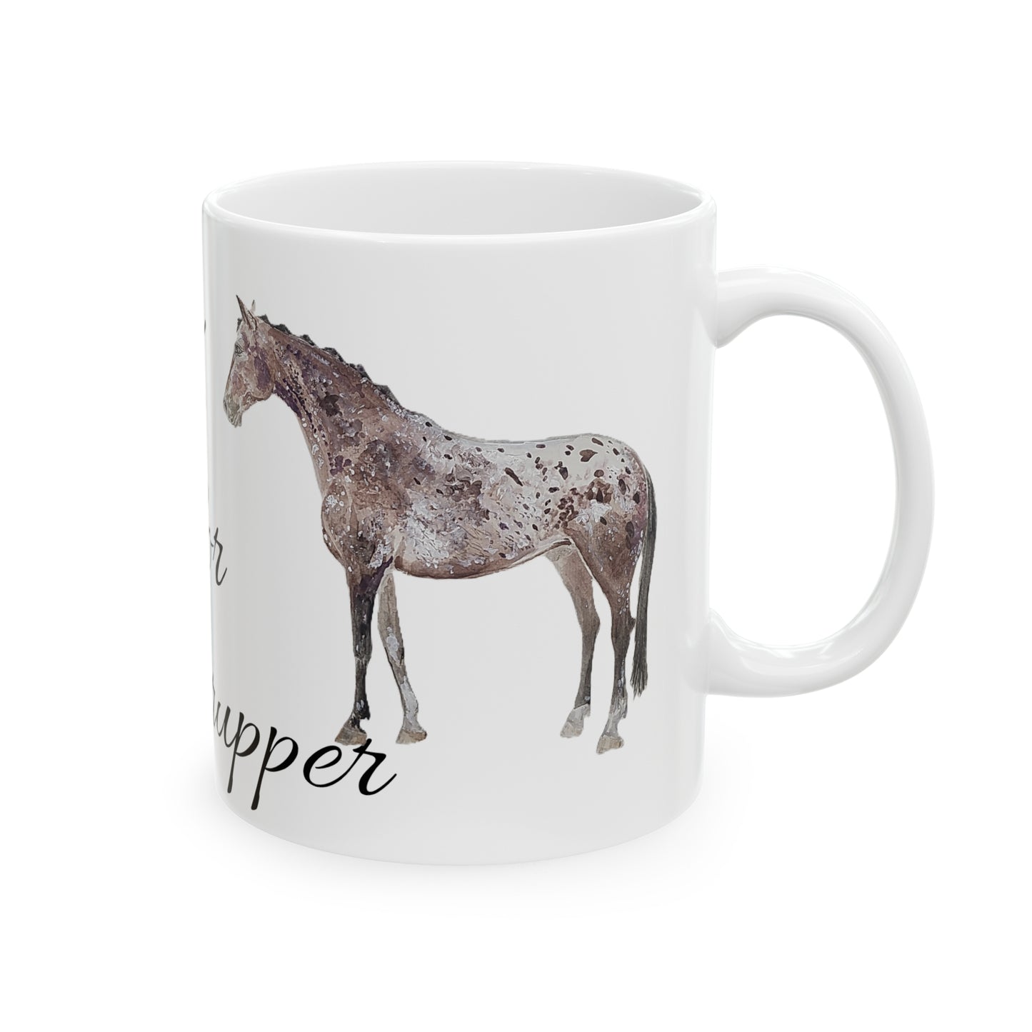 K is for Knabstrupper Ceramic Mug, 11oz - SonaEquestrian