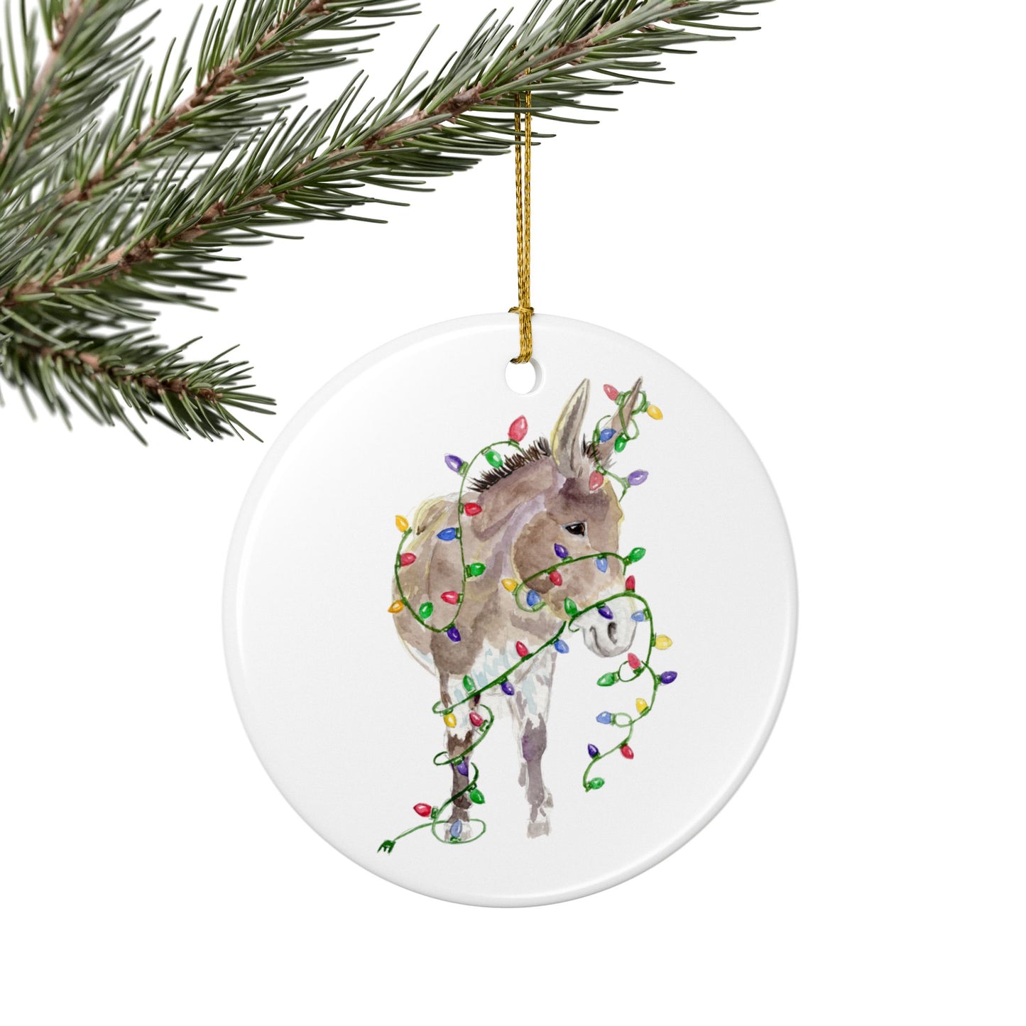 You Light Up My Christmas — Donkey Ornament