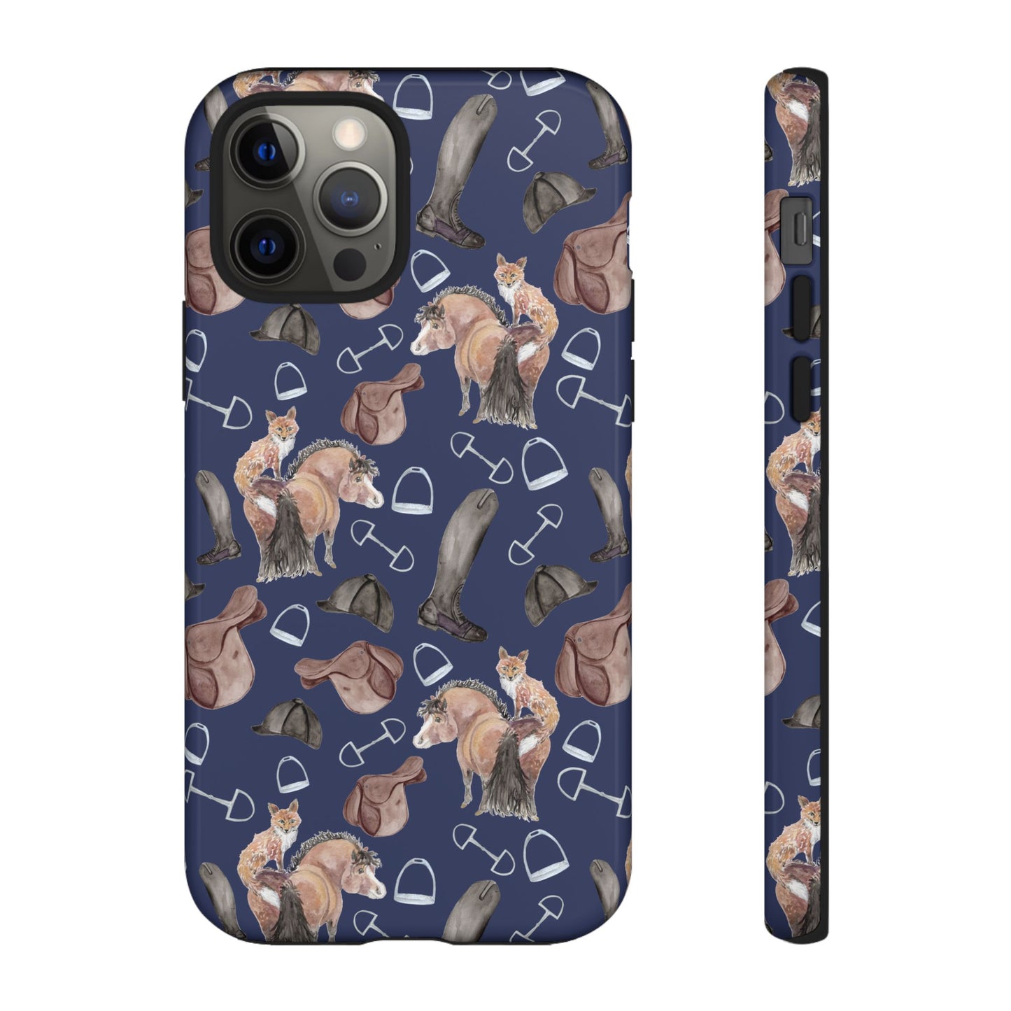 Adorable Little Pony and Fox in Navy Tough Phone Case