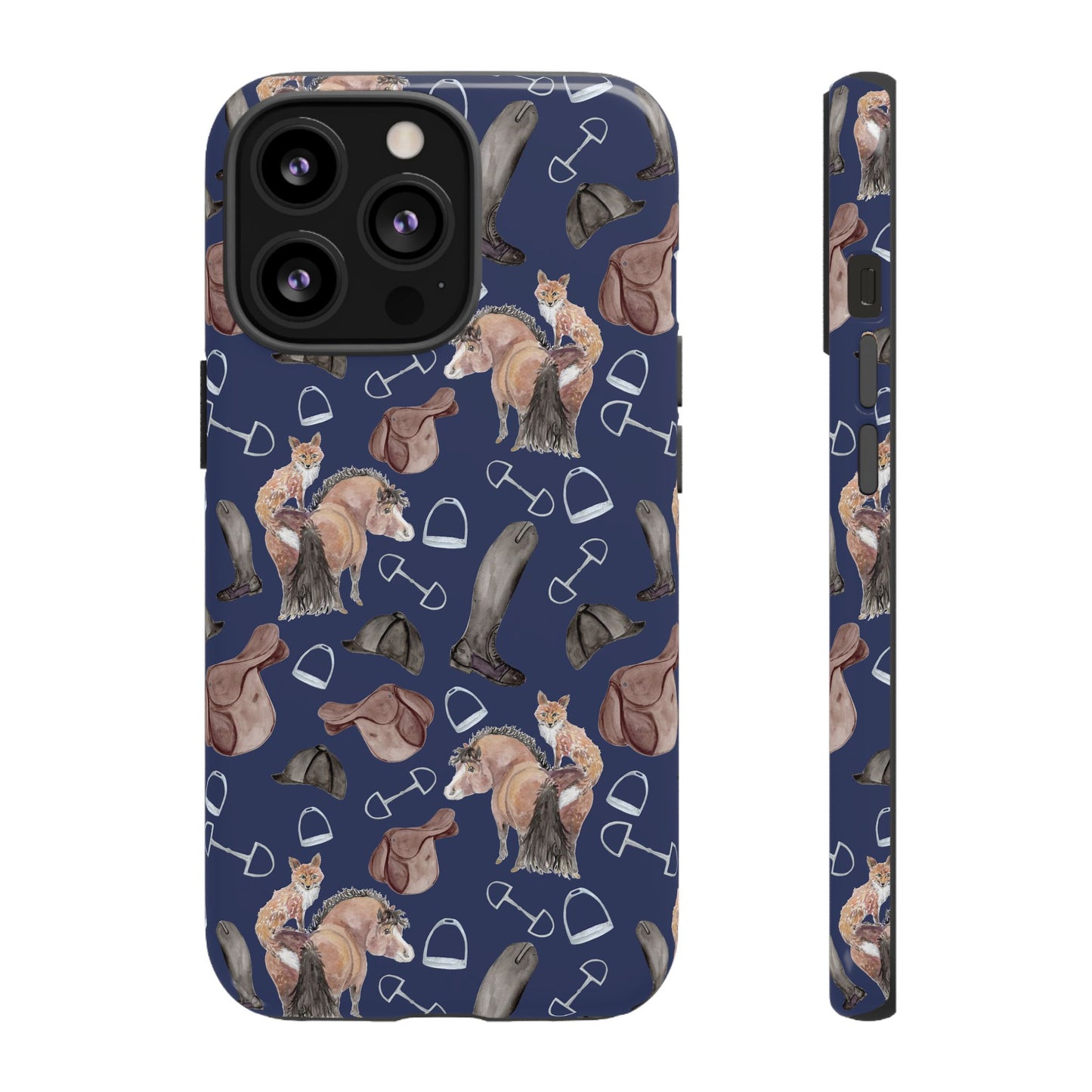 Adorable Little Pony and Fox in Navy Tough Phone Case