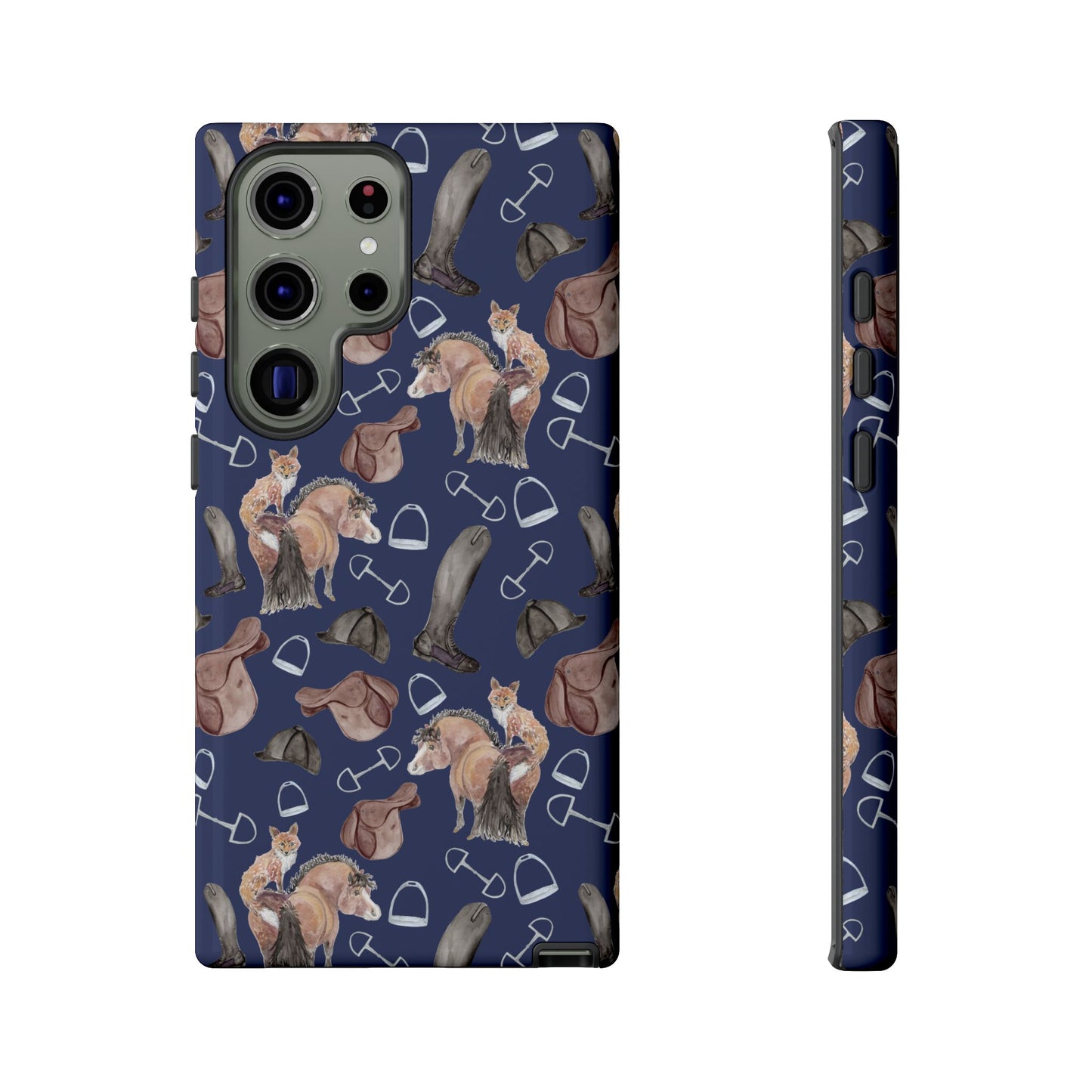 Adorable Little Pony and Fox in Navy Tough Phone Case