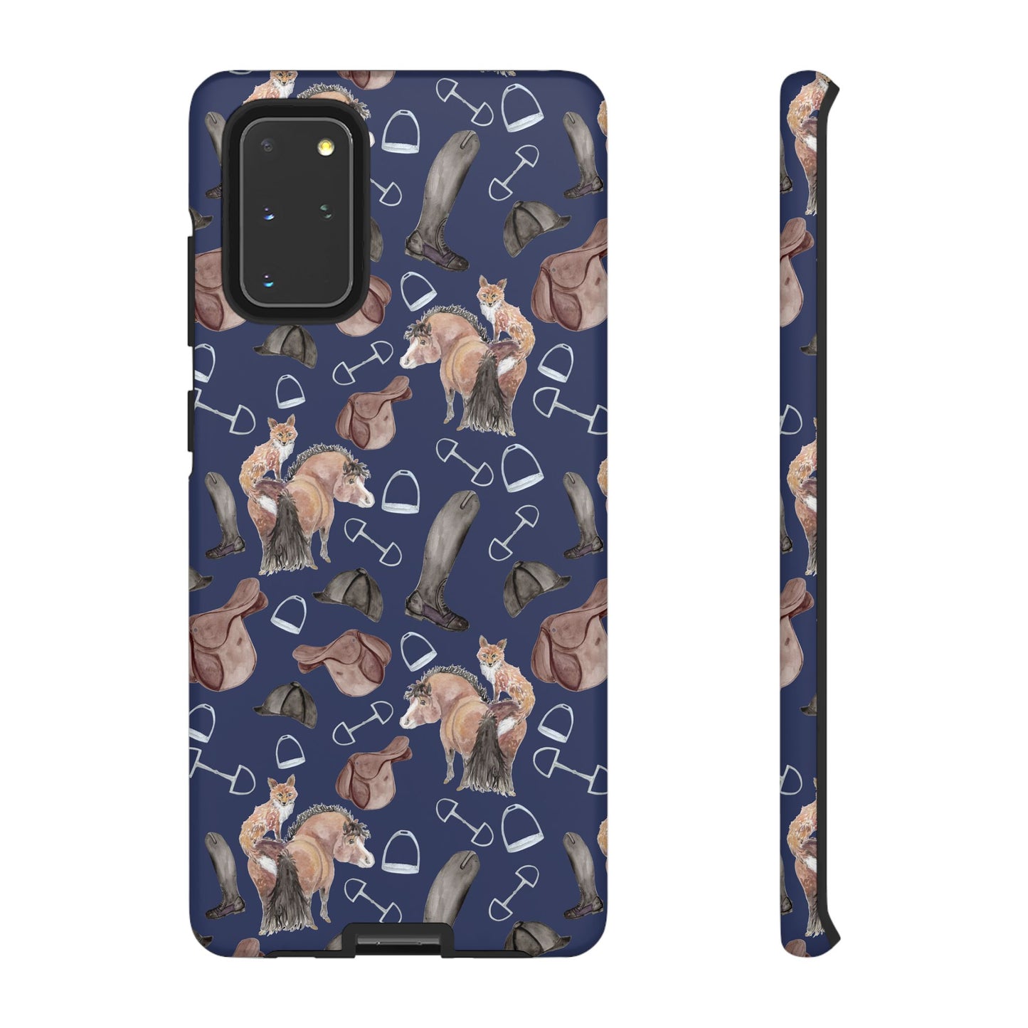 Adorable Little Pony and Fox in Navy Tough Phone Case
