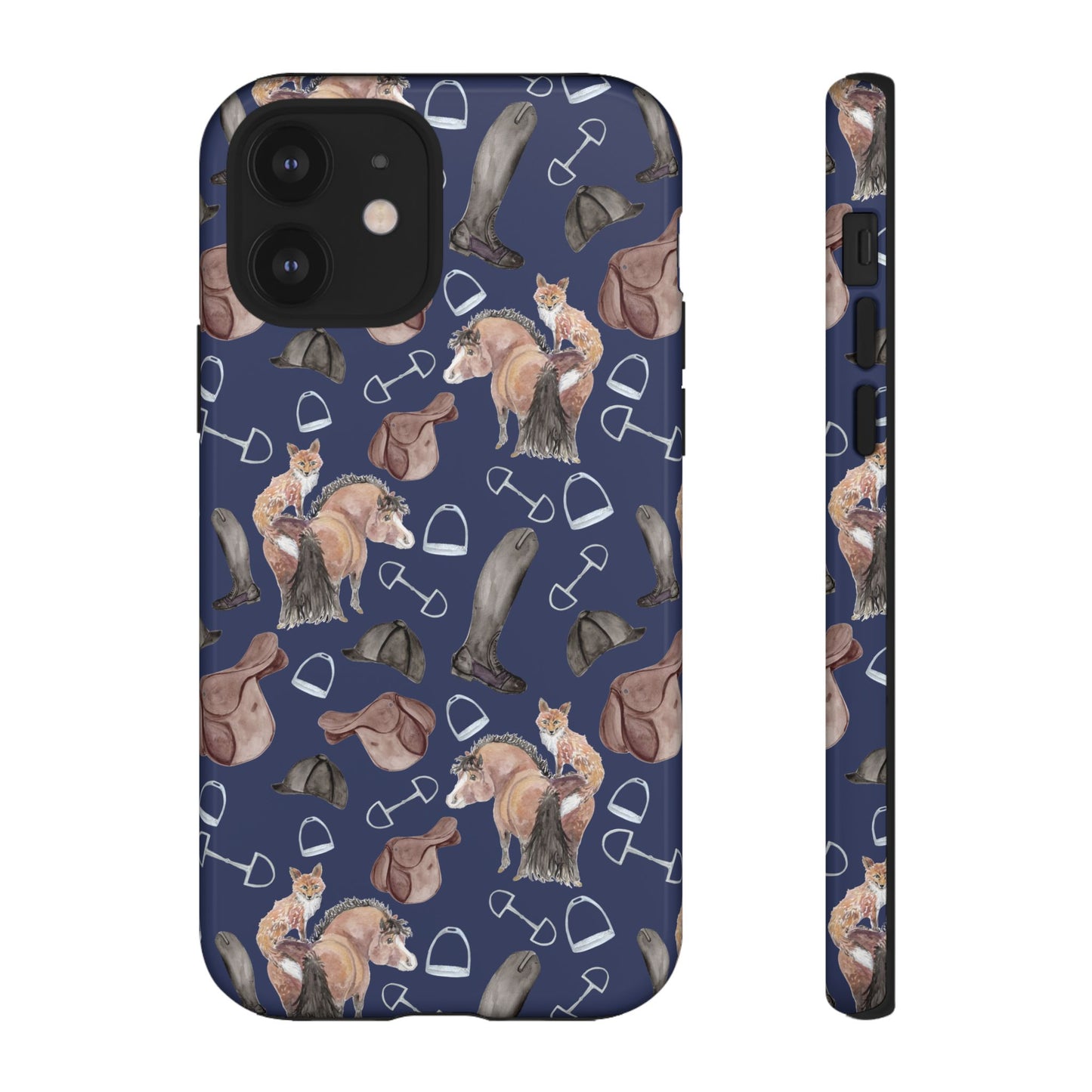 Adorable Little Pony and Fox in Navy Tough Phone Case