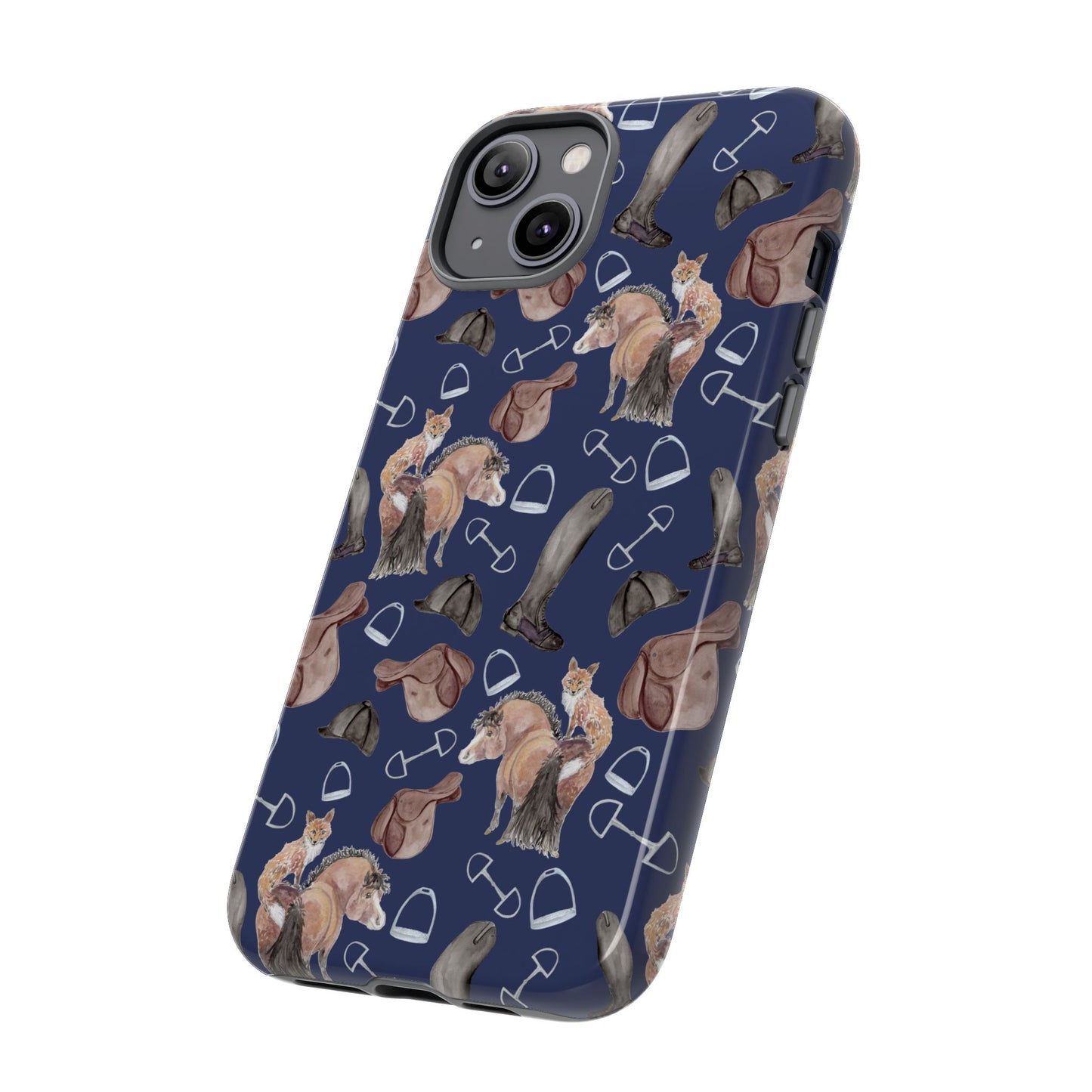 Adorable Little Pony and Fox in Navy Tough Phone Case