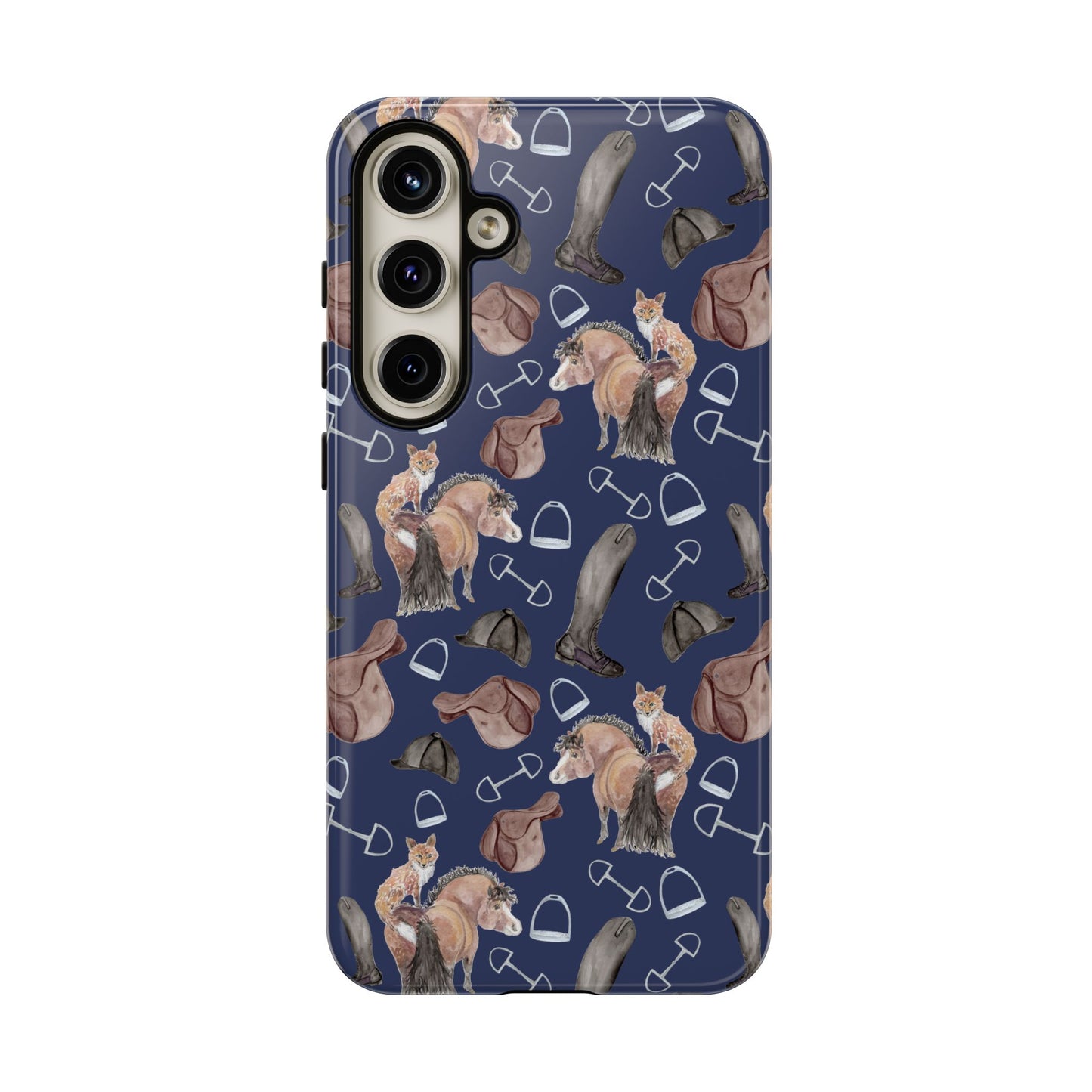 Adorable Little Pony and Fox in Navy Tough Phone Case