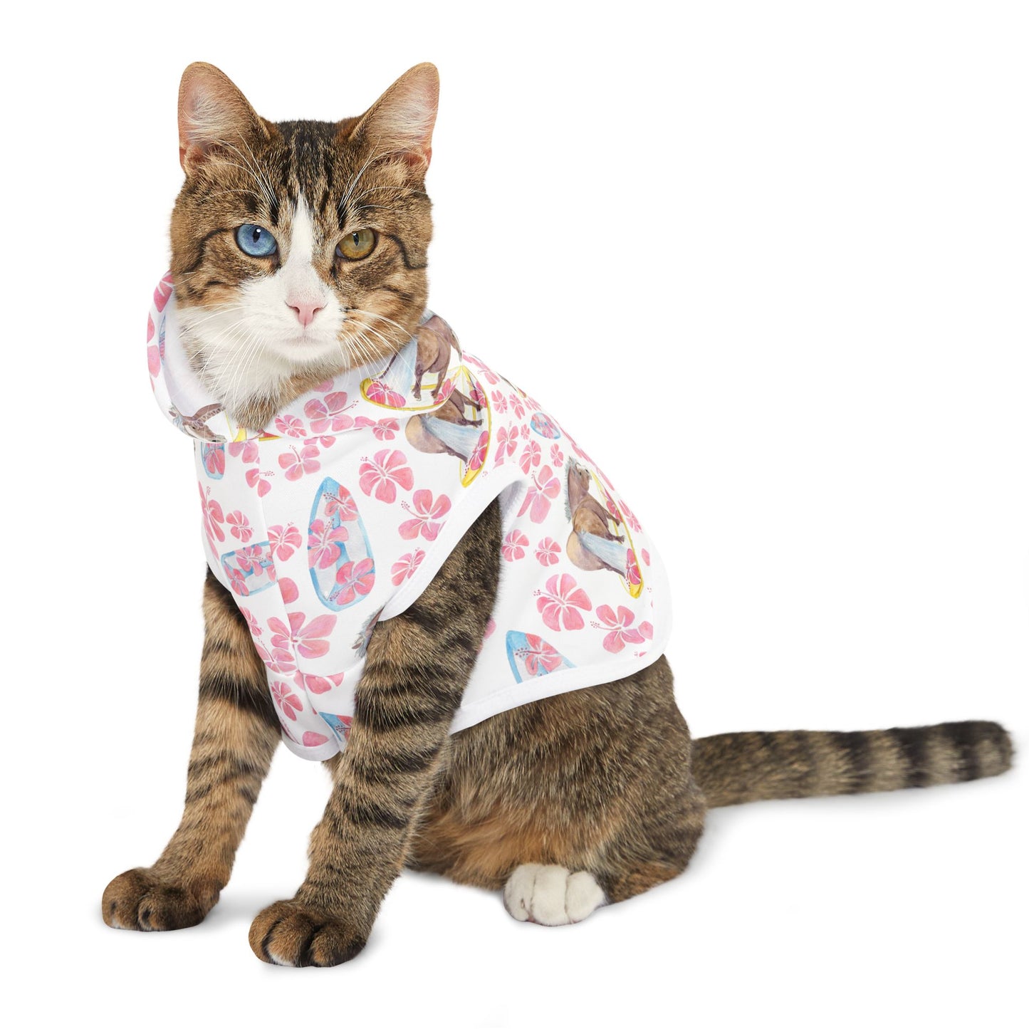 Adorable Surfer Pony Print Pet Hoodie