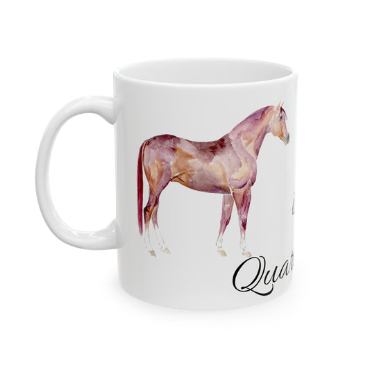 Q is for Quarter Horse  Ceramic Mug, 11oz - SonaEquestrian