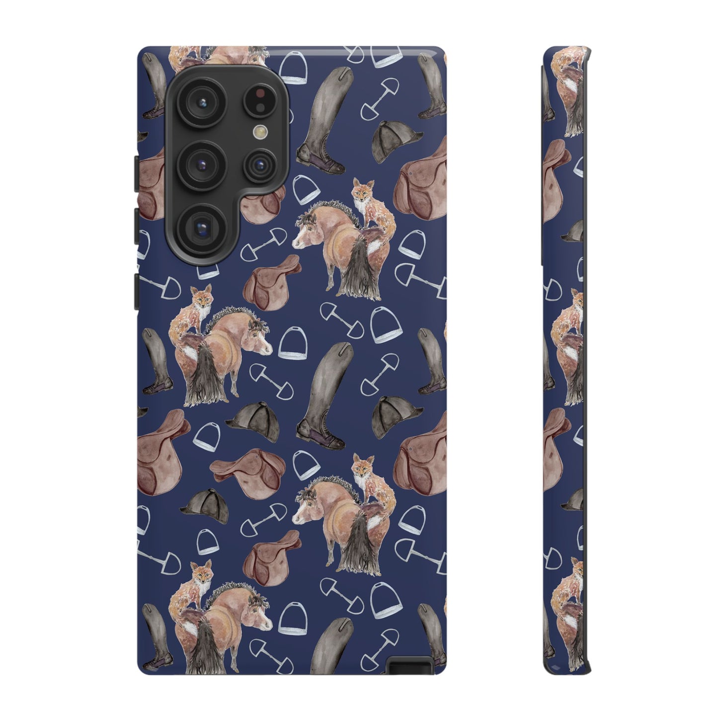 Adorable Little Pony and Fox in Navy Tough Phone Case