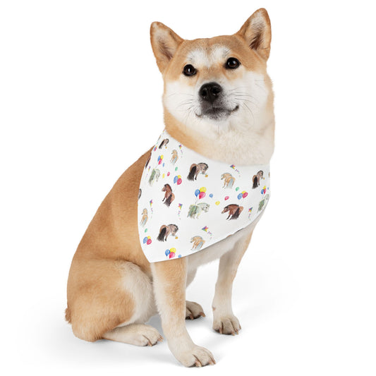 Adorable Pony Balloon Print Pet Bandana Collar