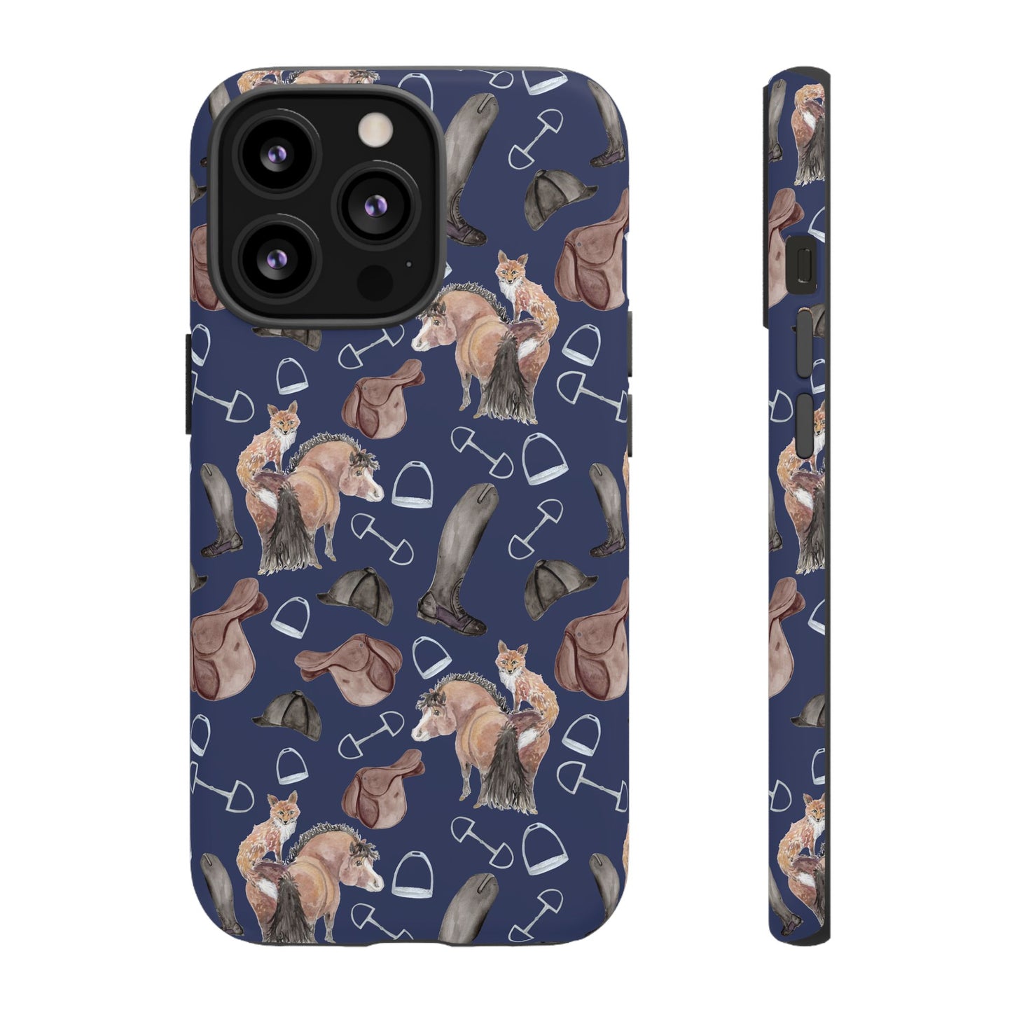 Adorable Little Pony and Fox in Navy Tough Phone Case