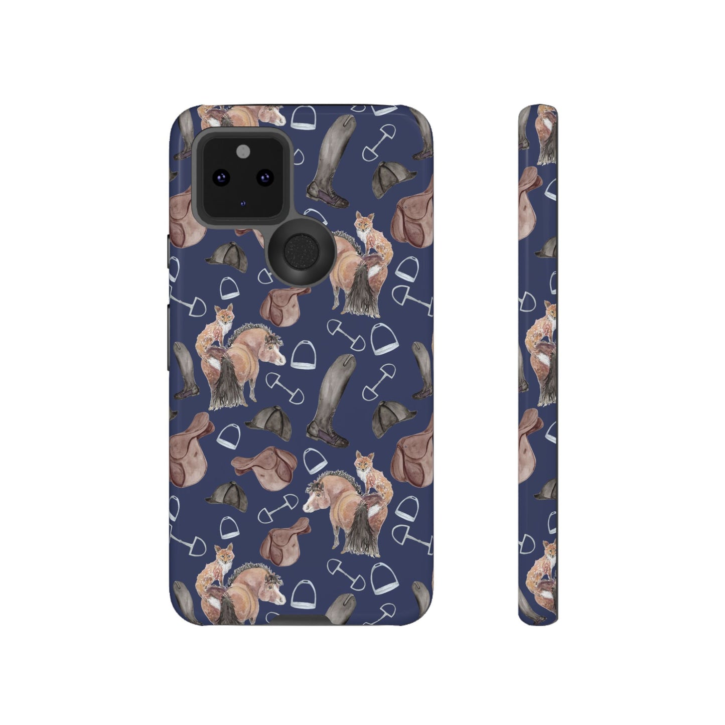 Adorable Little Pony and Fox in Navy Tough Phone Case