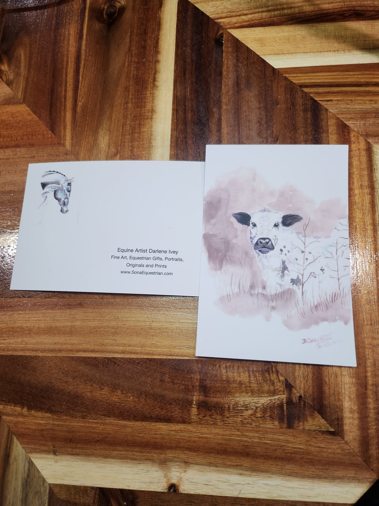 3030-#7 Baby Cow Postcard - SonaEquestrian