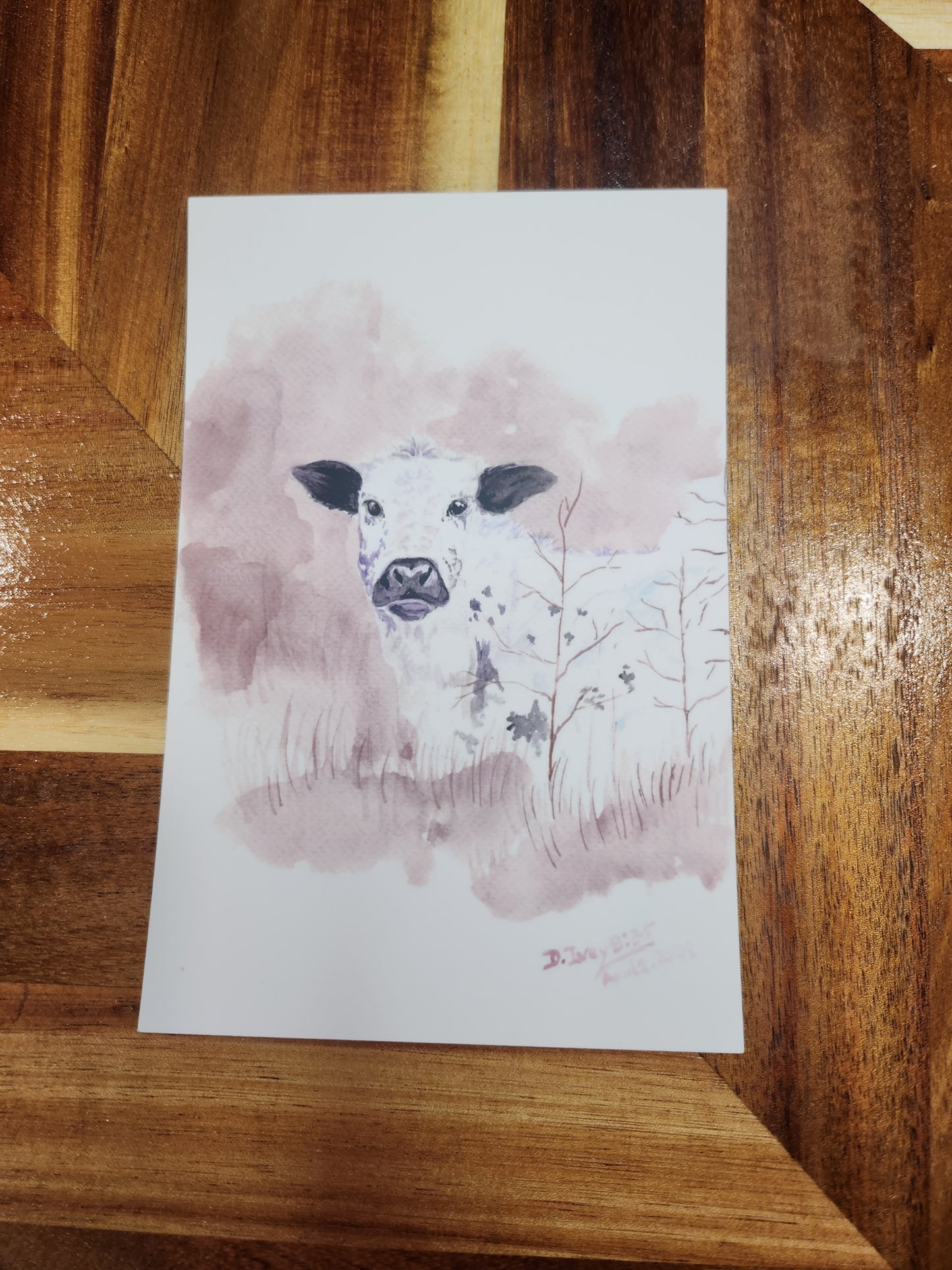 3030-#7 Baby Cow Postcard - SonaEquestrian