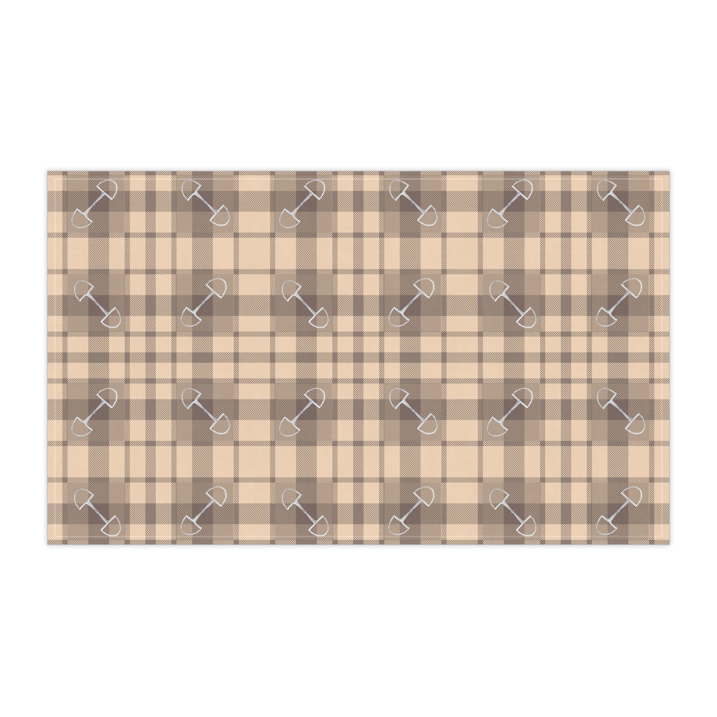 Plaid Bits in Peach and Brown Cotton Tea Towel