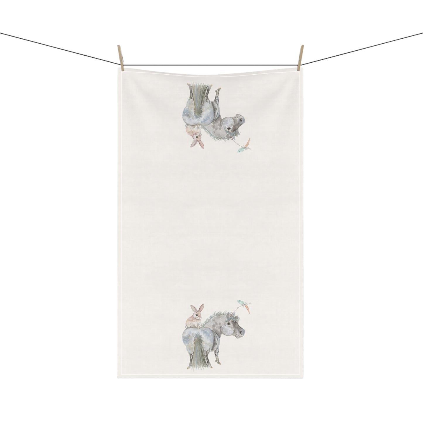 Adorable Bonnie Bunny and Carrots Pony - Tea Towels (cotton,)