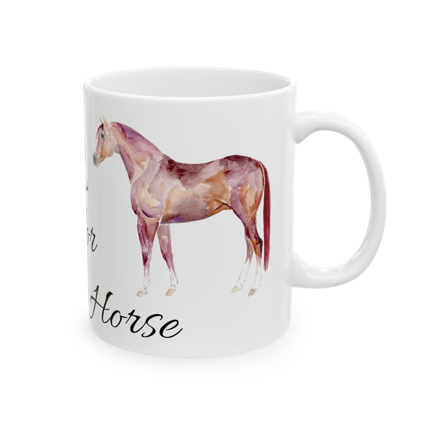 Q is for Quarter Horse Ceramic Mug, 11oz - SonaEquestrian
