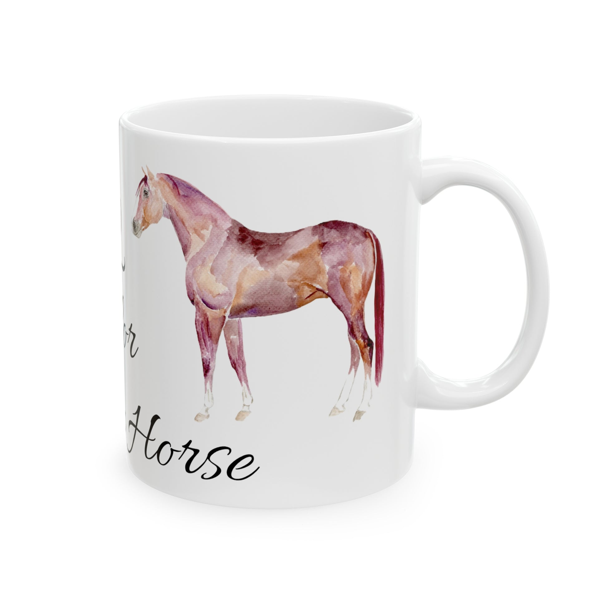 Q is for Quarter Horse  Ceramic Mug, 11oz - SonaEquestrian