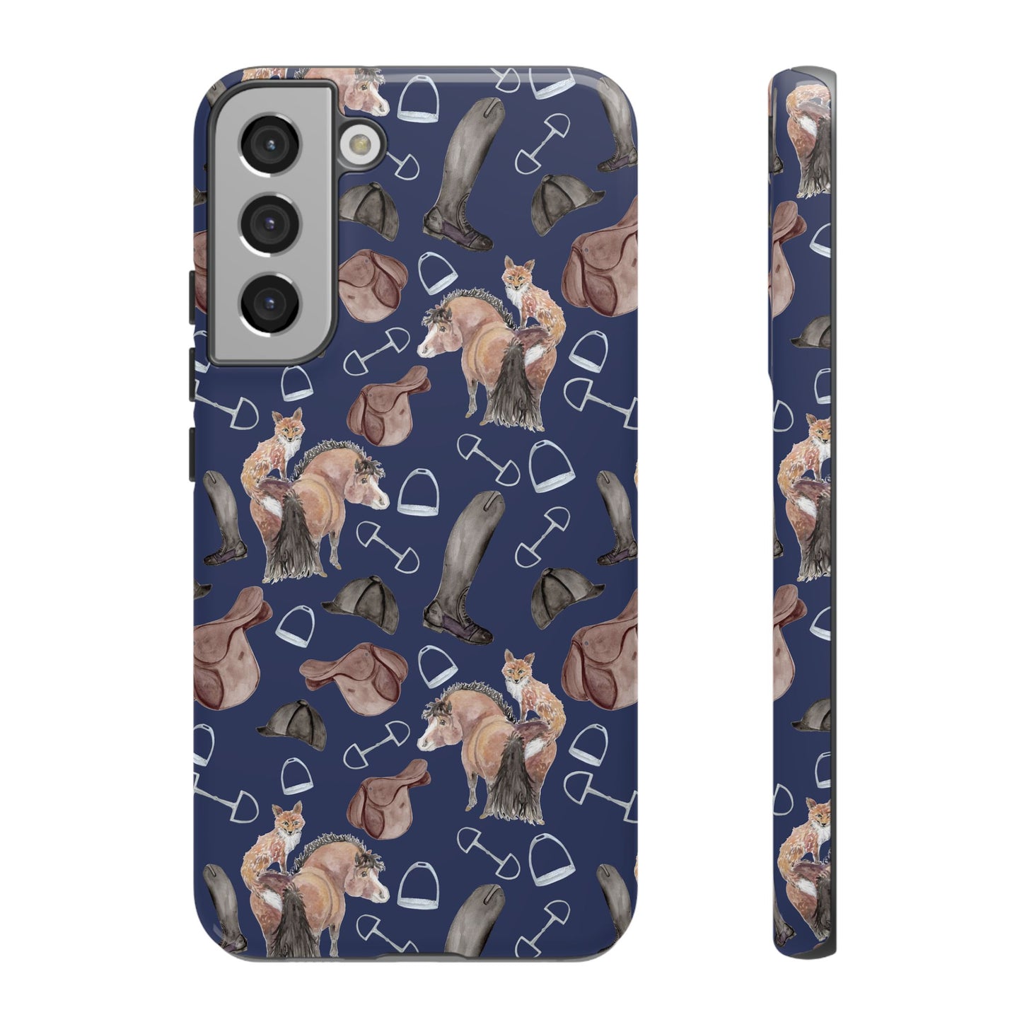 Adorable Little Pony and Fox in Navy Tough Phone Case