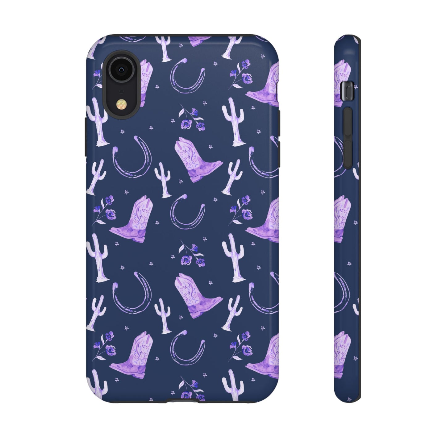 Lucky Boots in Navy and Lavender Tough Phone Case