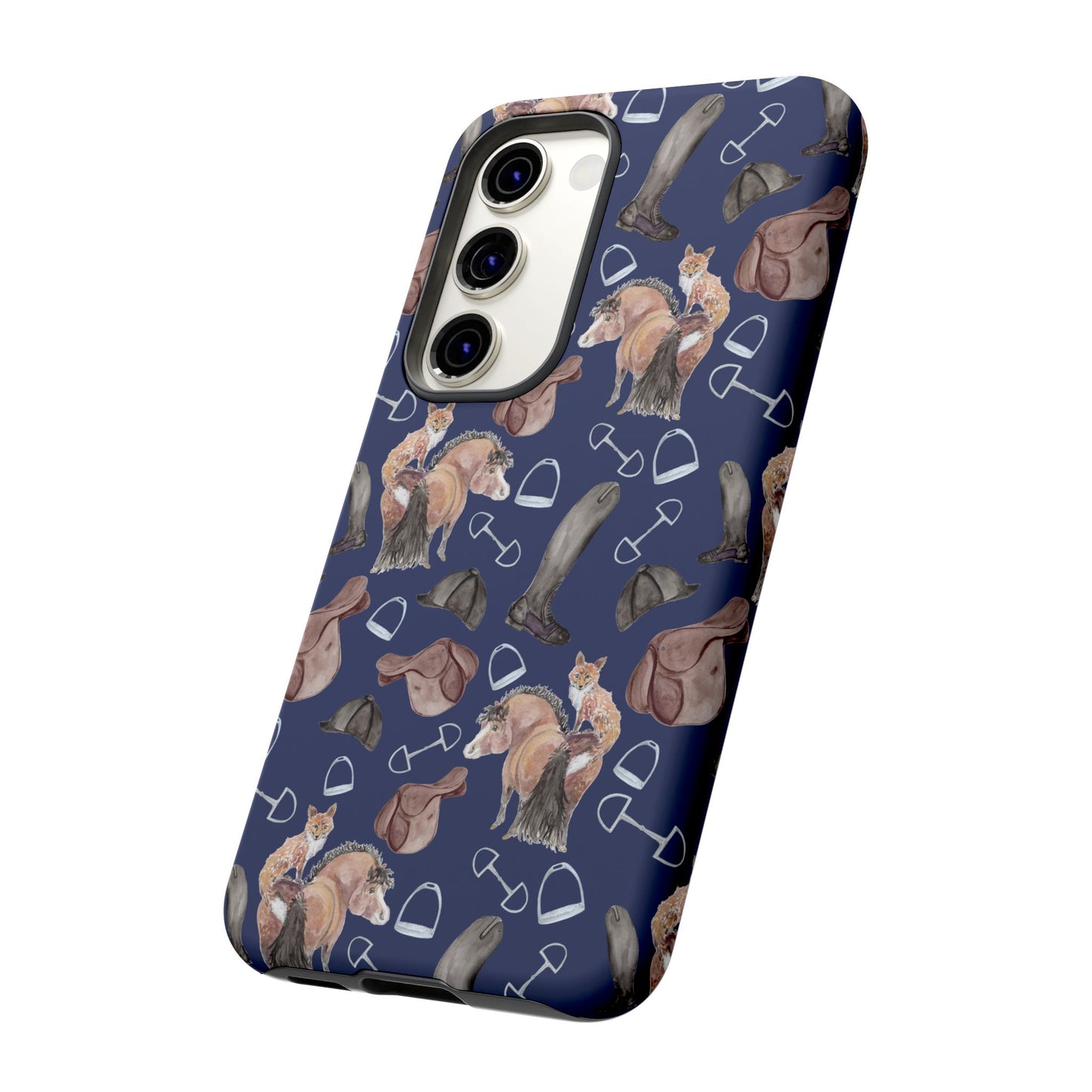 Adorable Little Pony and Fox in Navy Tough Phone Case
