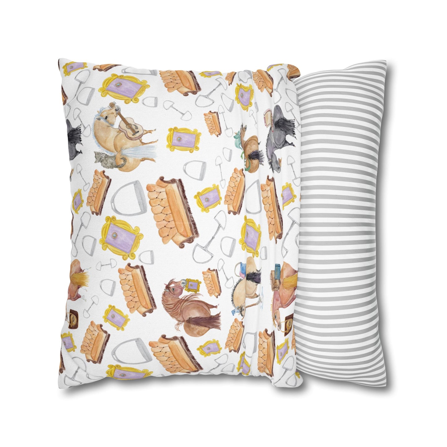 Adorable little Friends Ponies Spun Polyester Square Pillowcase