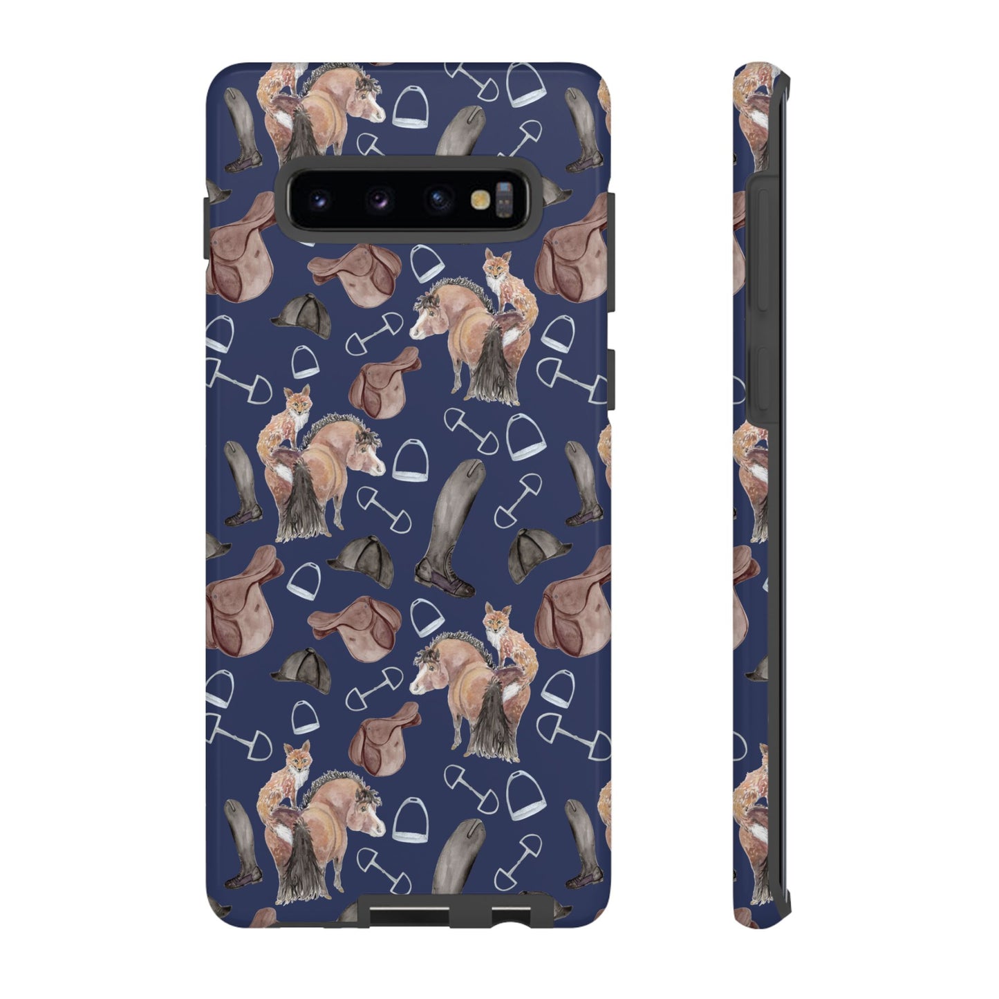 Adorable Little Pony and Fox in Navy Tough Phone Case