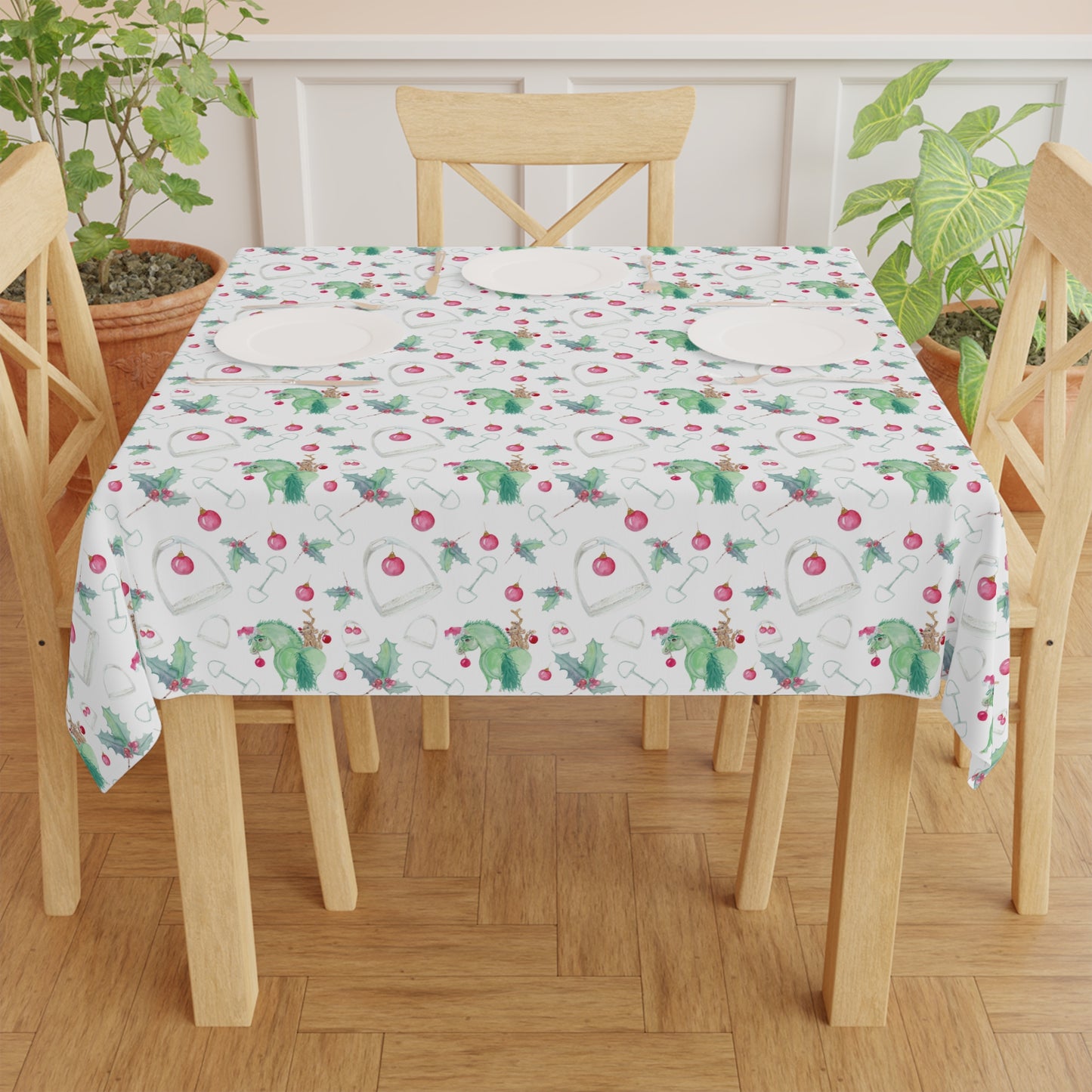 Adorable little Grinchy pony and Friend Tablecloth