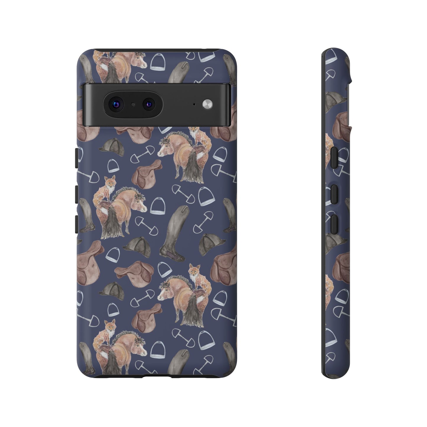 Adorable Little Pony and Fox in Navy Tough Phone Case