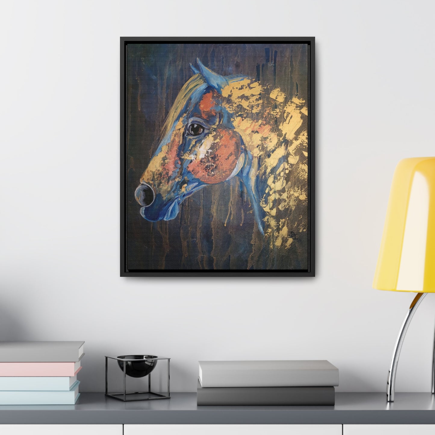 Love Blue and Gold Gallery Canvas Wraps, Vertical Frame - SonaEquestrian