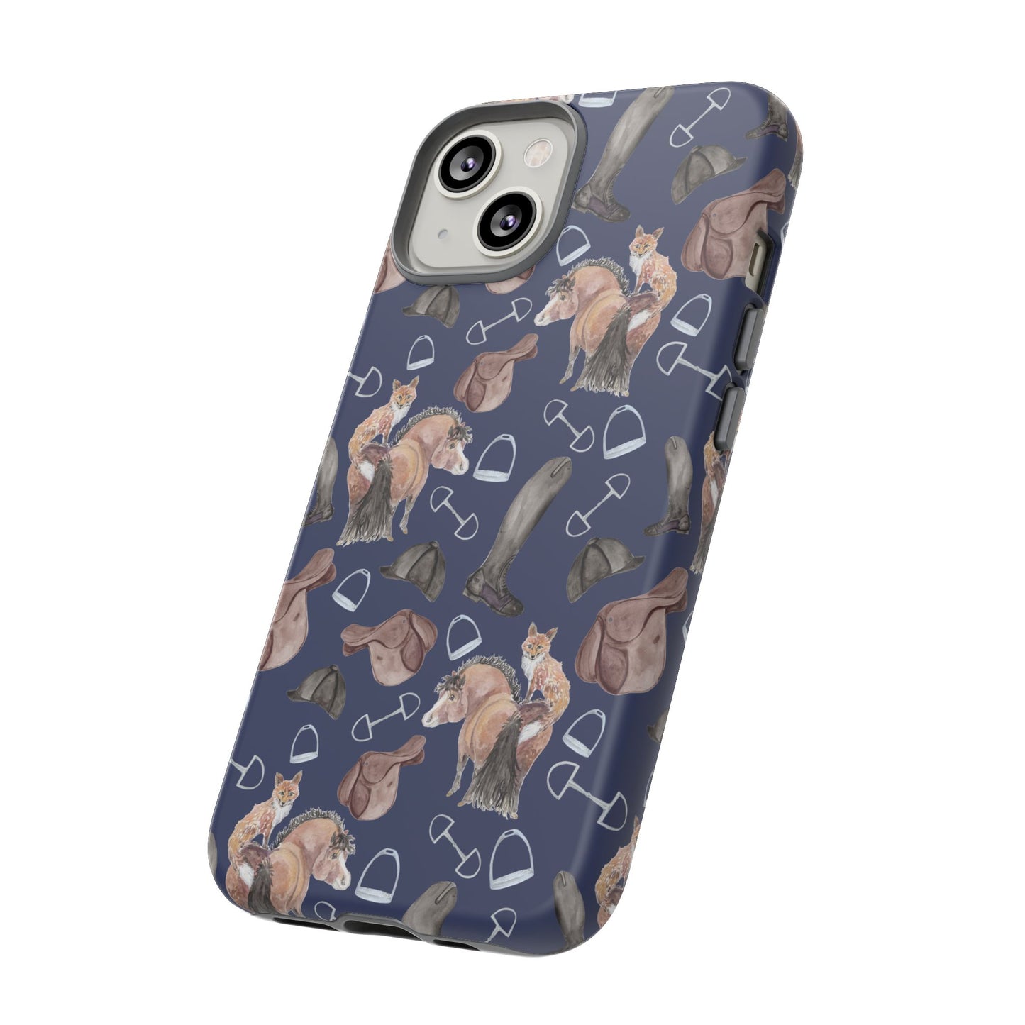 Adorable Little Pony and Fox in Navy Tough Phone Case