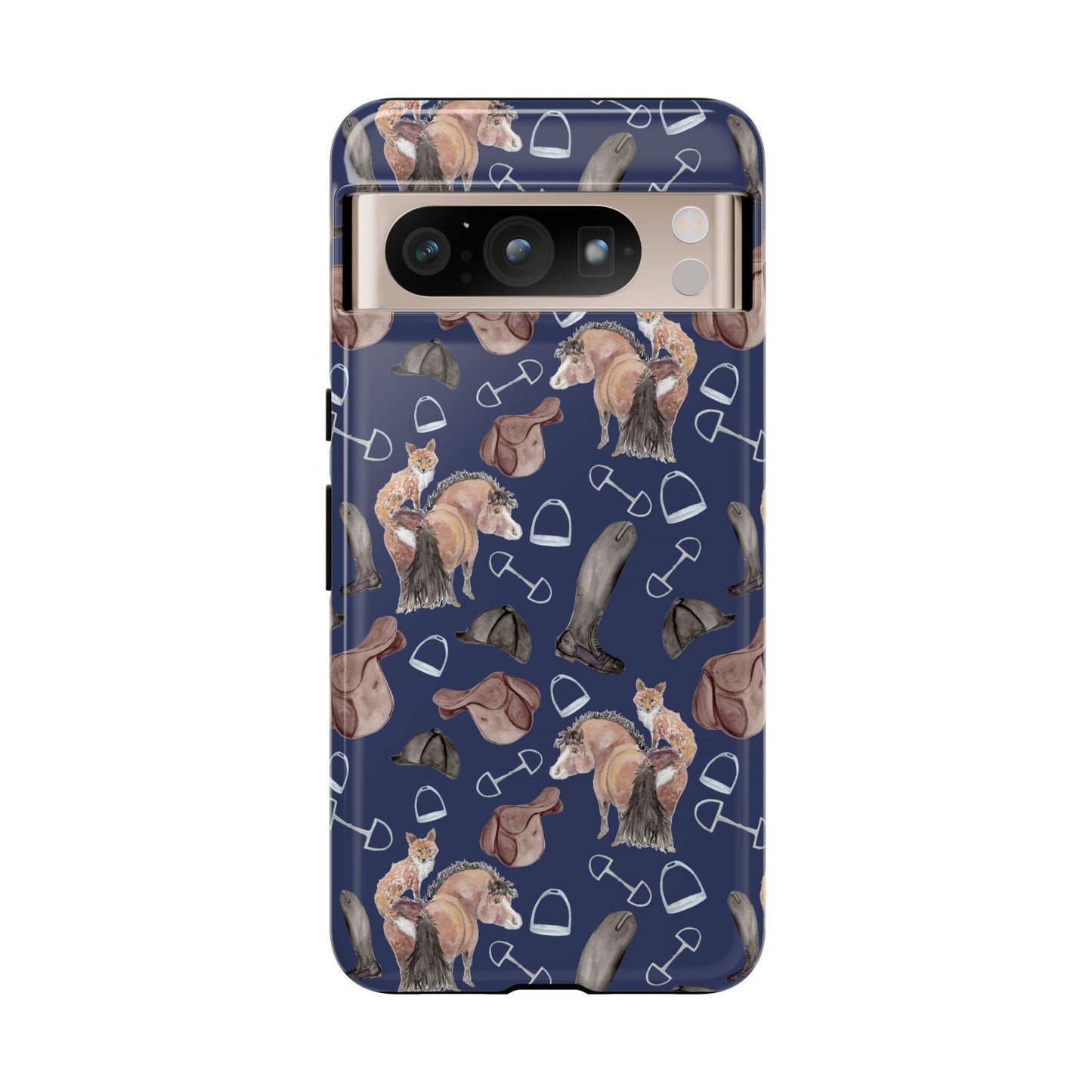 Adorable Little Pony and Fox in Navy Tough Phone Case
