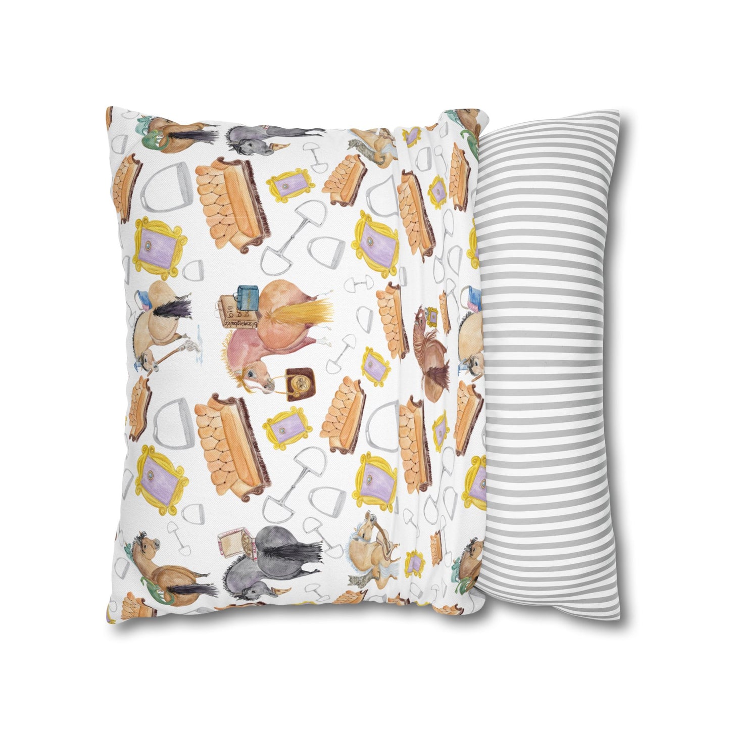 Adorable little Friends Ponies Spun Polyester Square Pillowcase