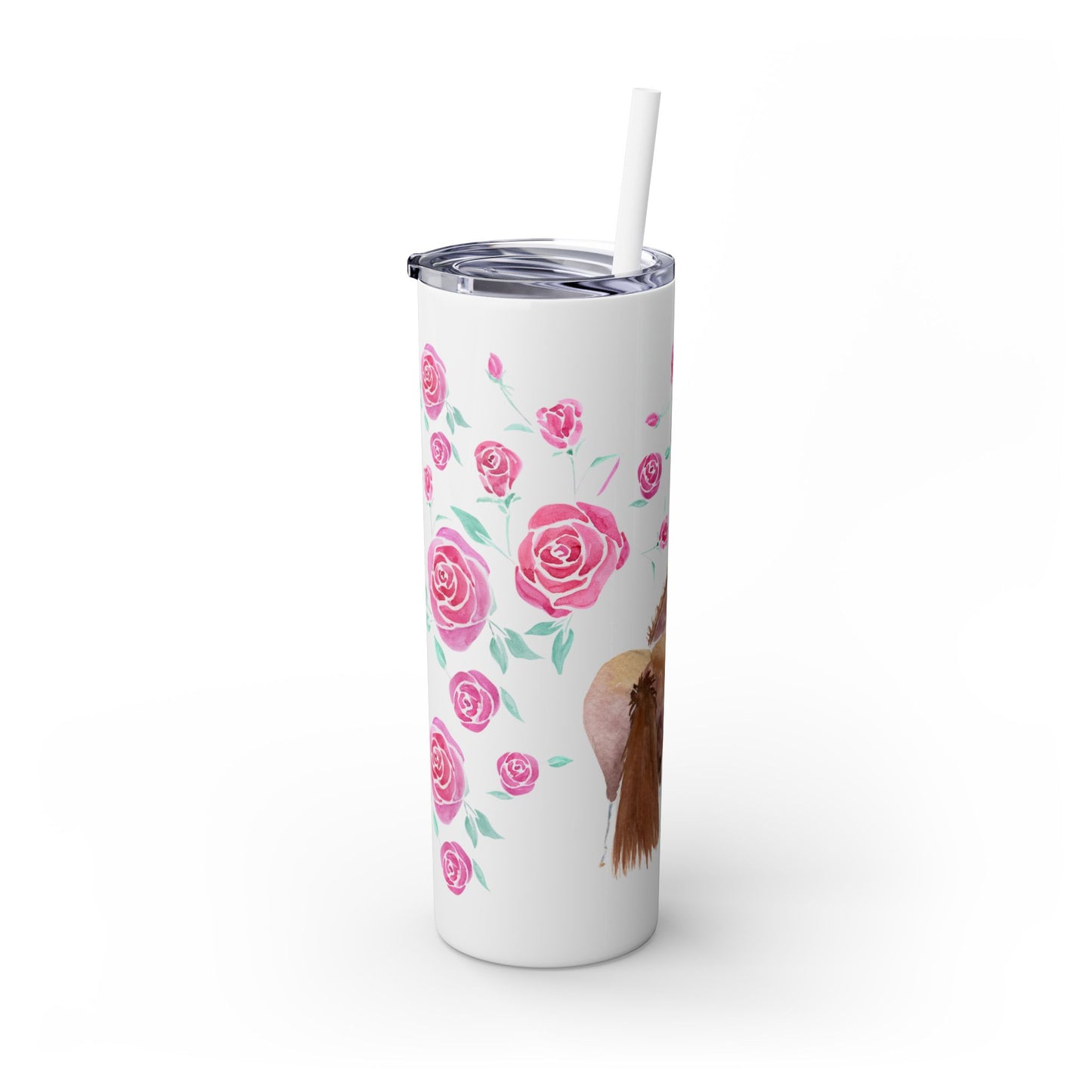 Adorable Little Miss Derby Skinny Tumbler with Straw, 20oz