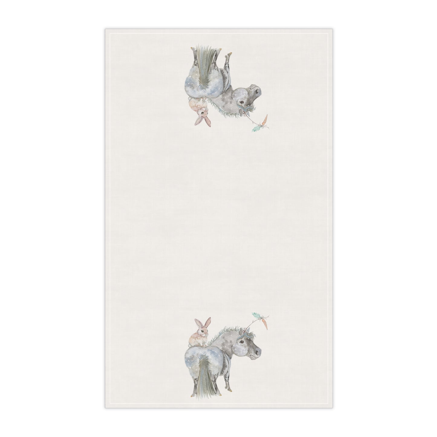 Adorable Bonnie Bunny and Carrots Pony - Tea Towels (cotton,)
