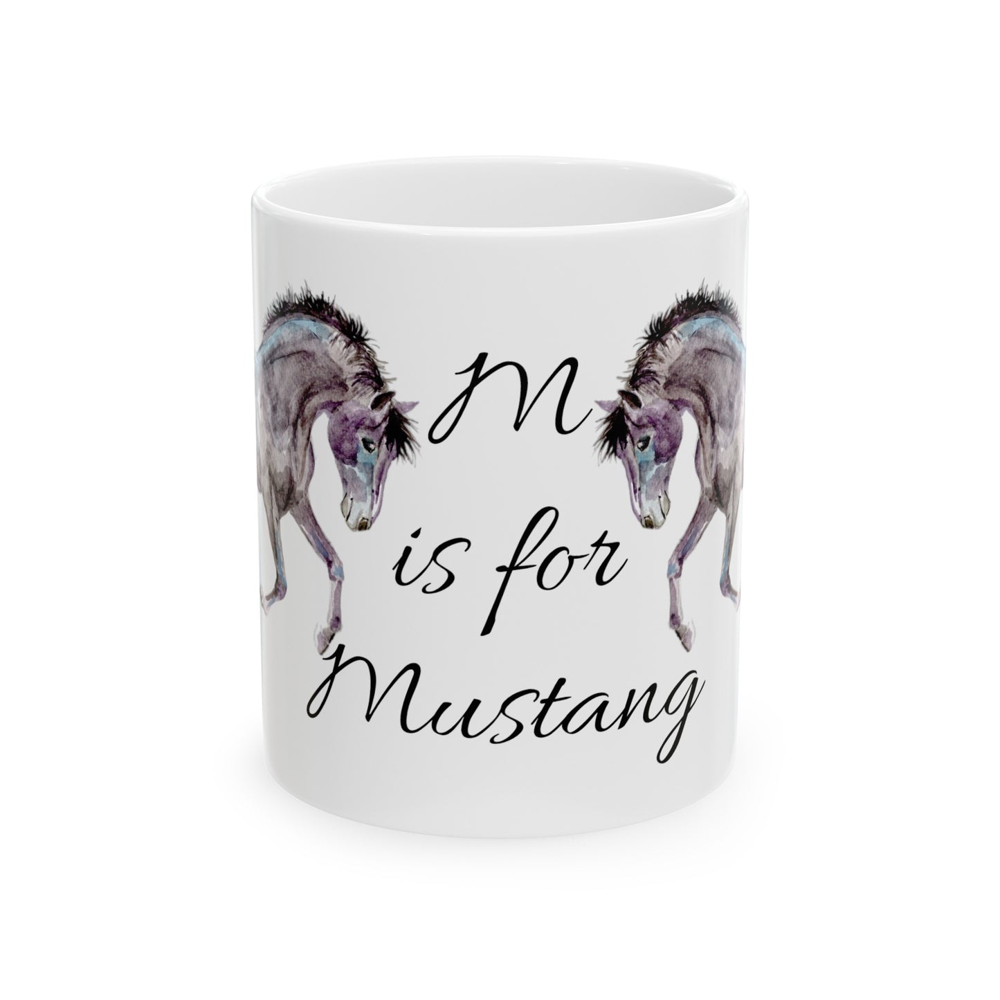 M is for Mustang Ceramic Mug, 11oz - SonaEquestrian