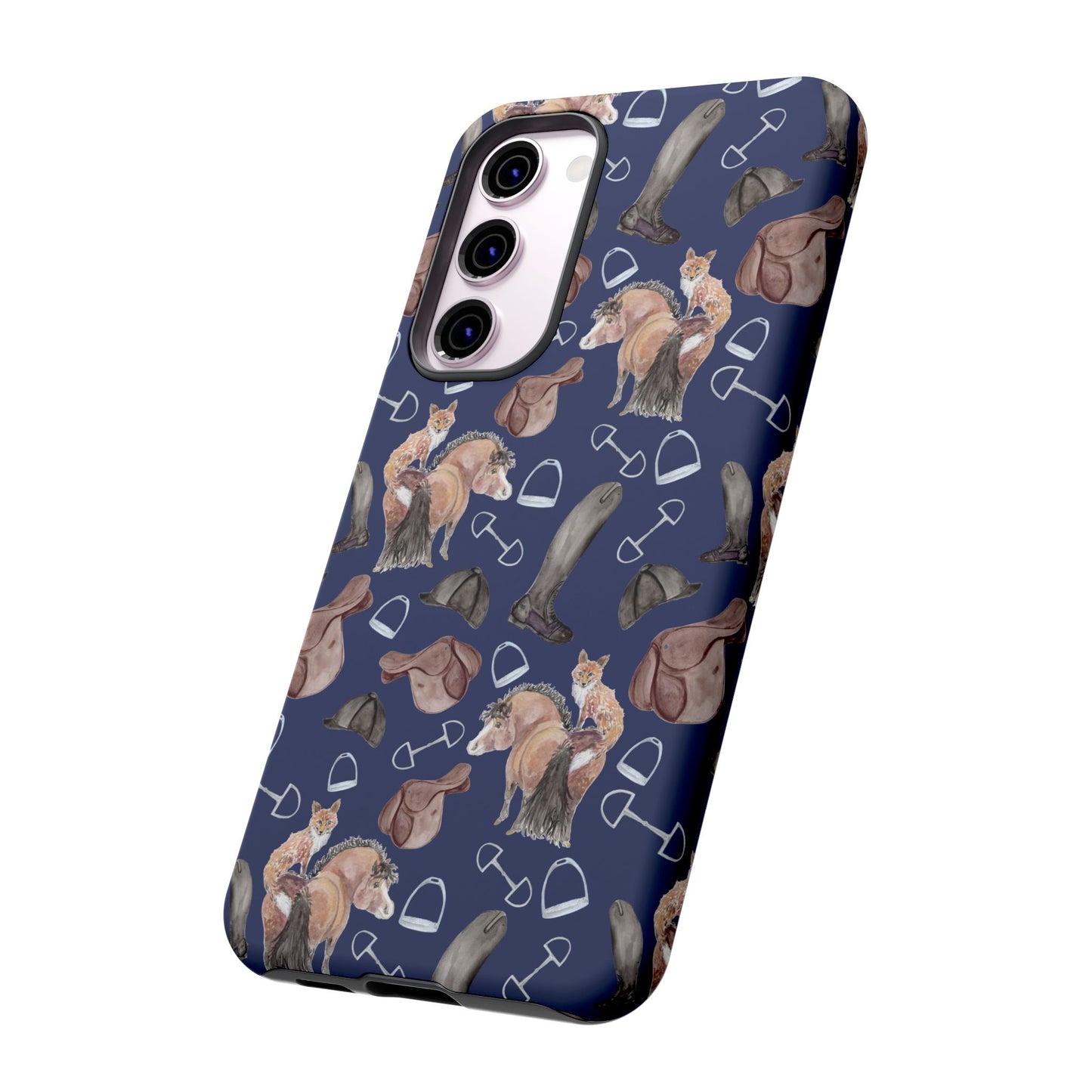 Adorable Little Pony and Fox in Navy Tough Phone Case