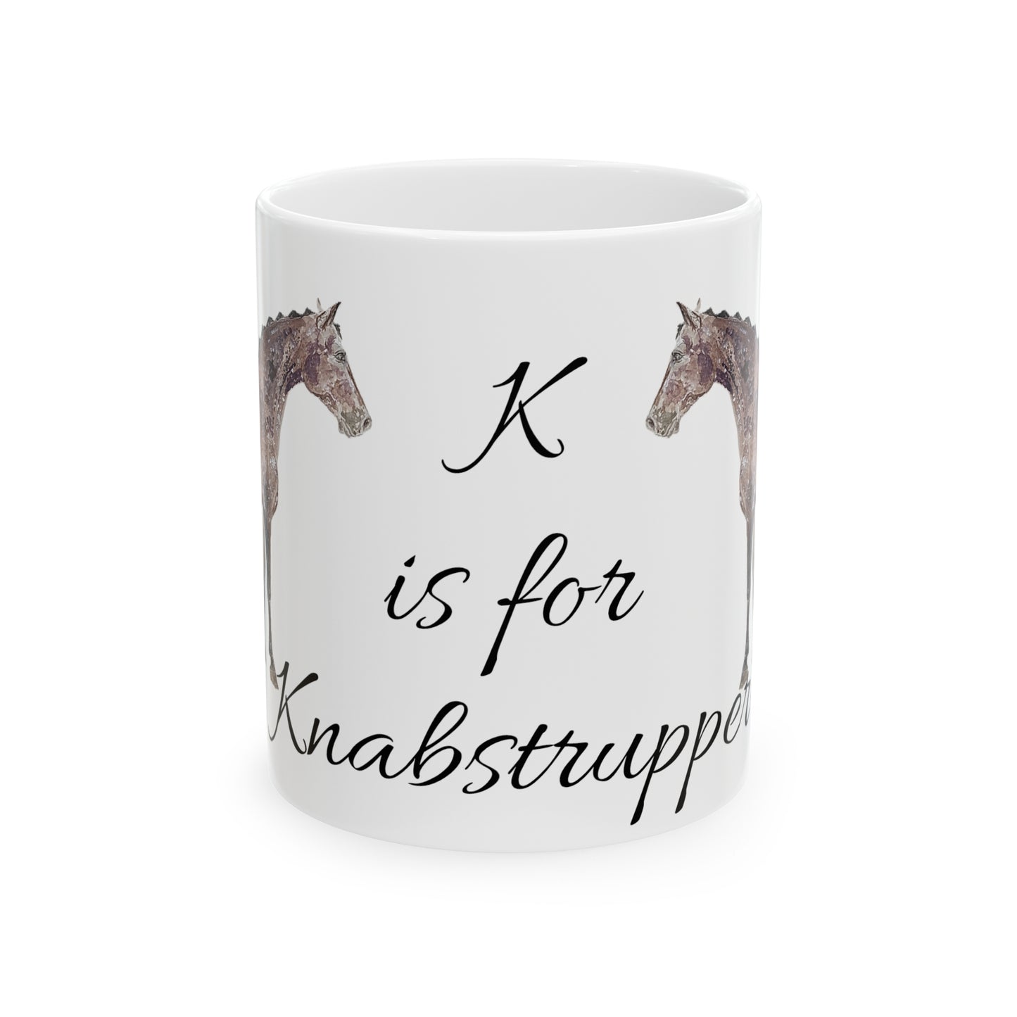 K is for Knabstrupper Ceramic Mug, 11oz - SonaEquestrian