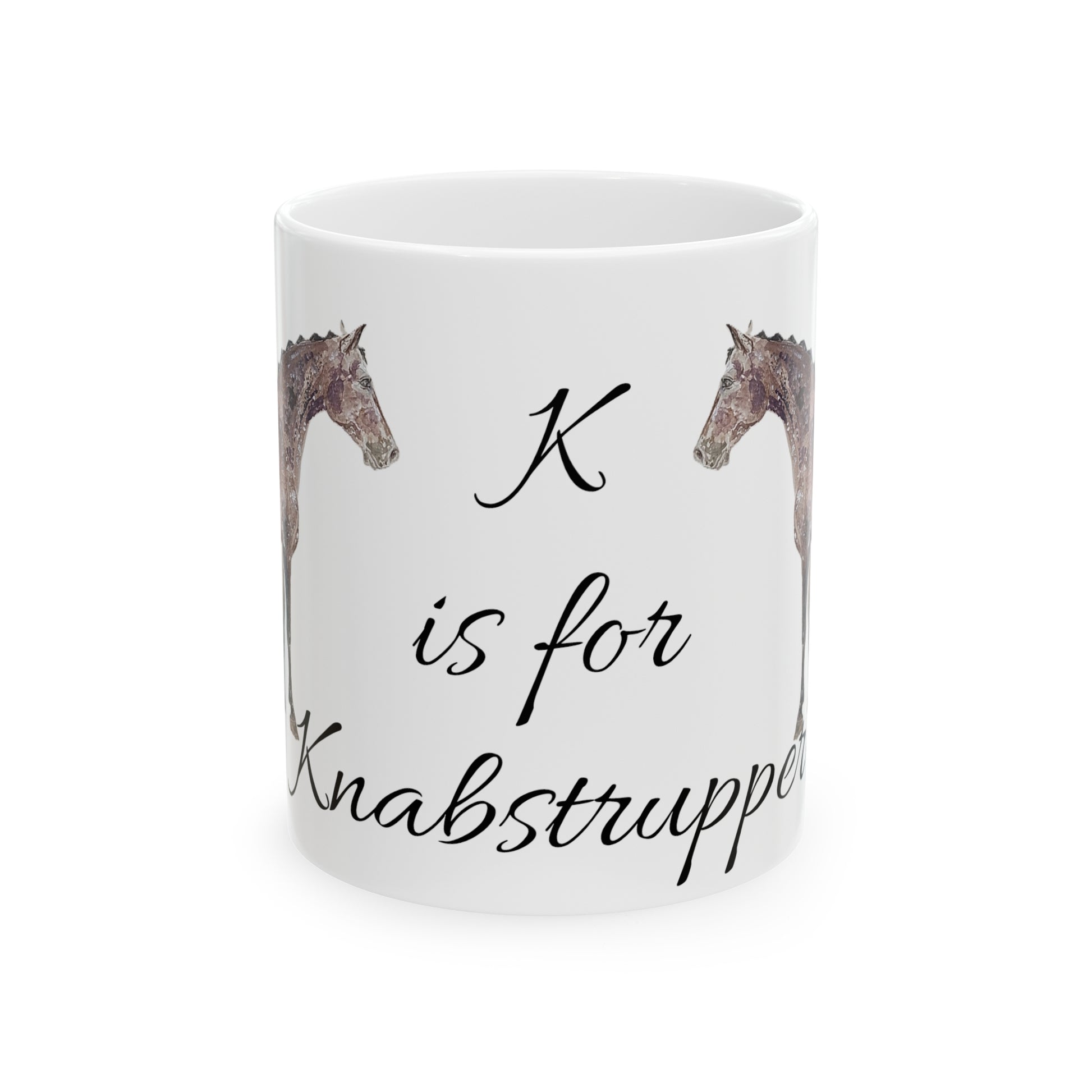 K is for Knabstrupper  Ceramic Mug, 11oz - SonaEquestrian