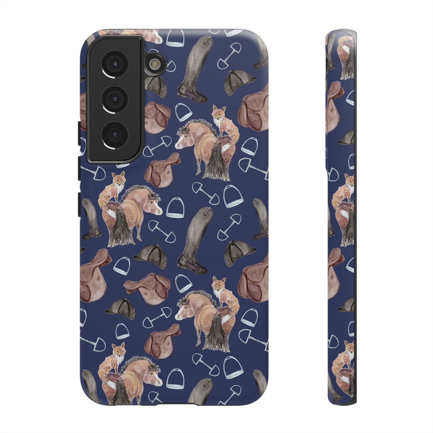 Adorable Little Pony and Fox in Navy Tough Phone Case